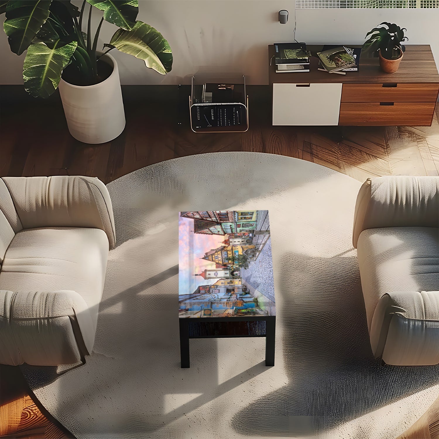 Salontafel 90x55 - Gehard Glas - Prachte Rothenburg Ob Der Tauber