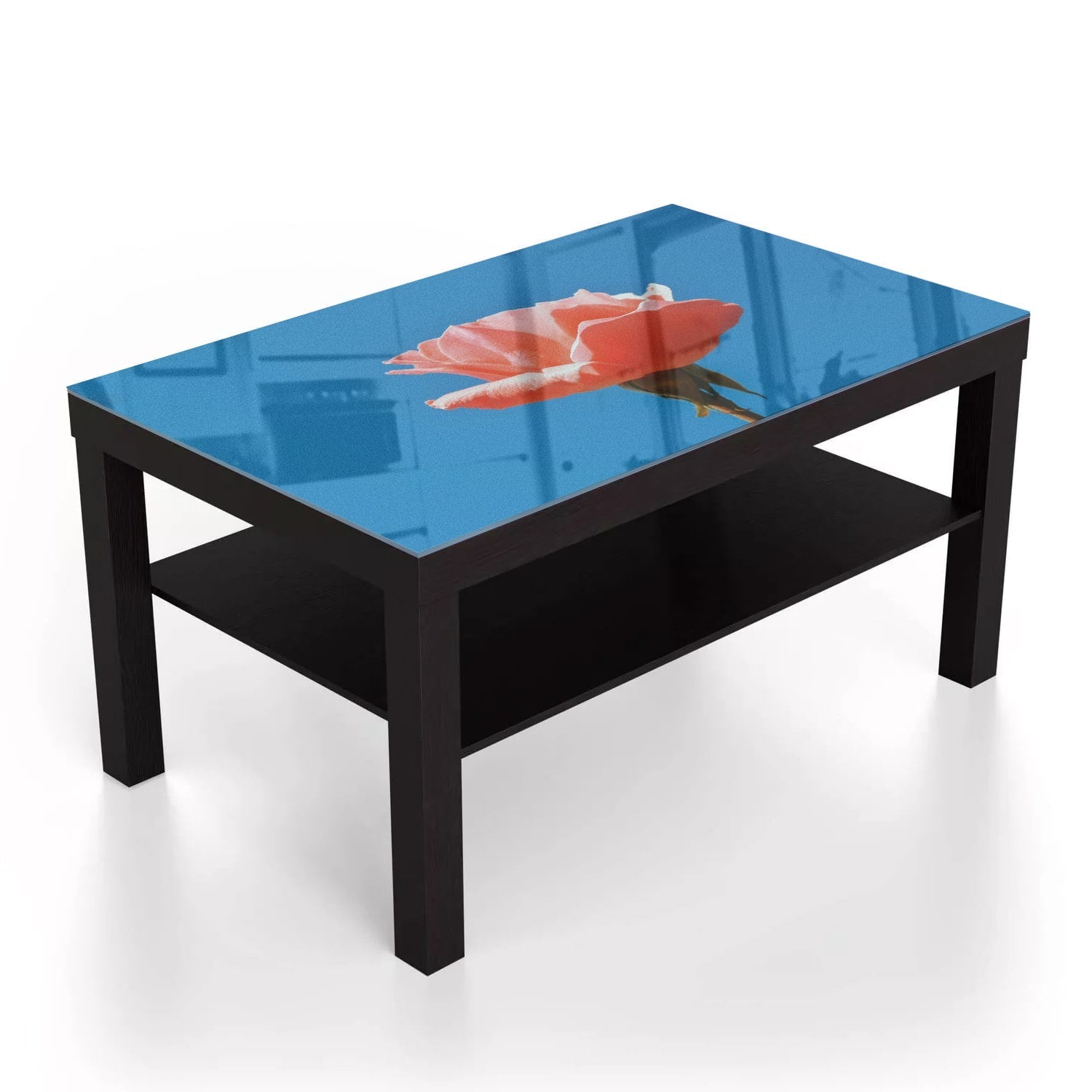 Salontafel 90x55 - Gehard Glas - Roos met blauwe lucht