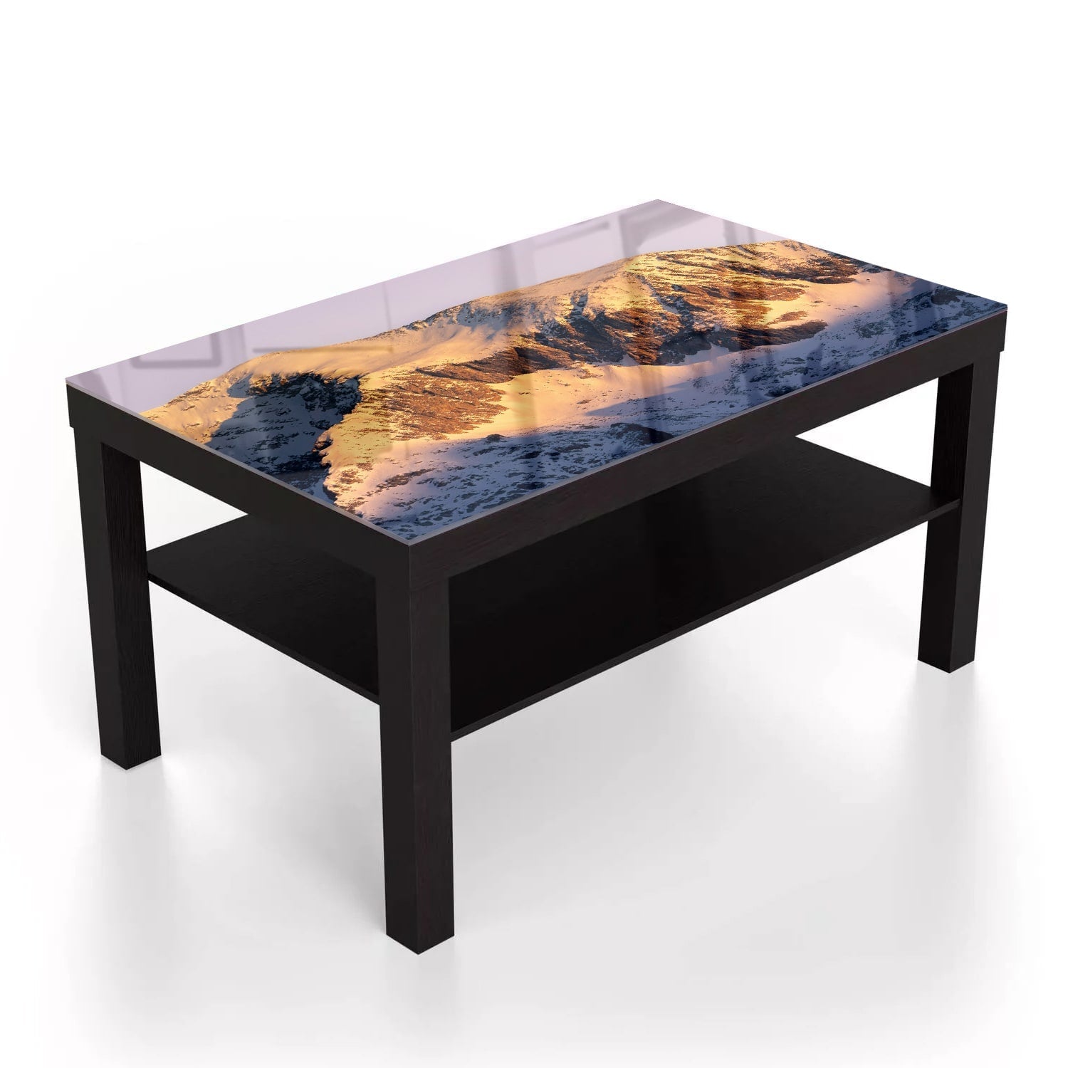 Salontafel 90x55 - Gehard Glas - Bergtoppen in het Eerste Licht