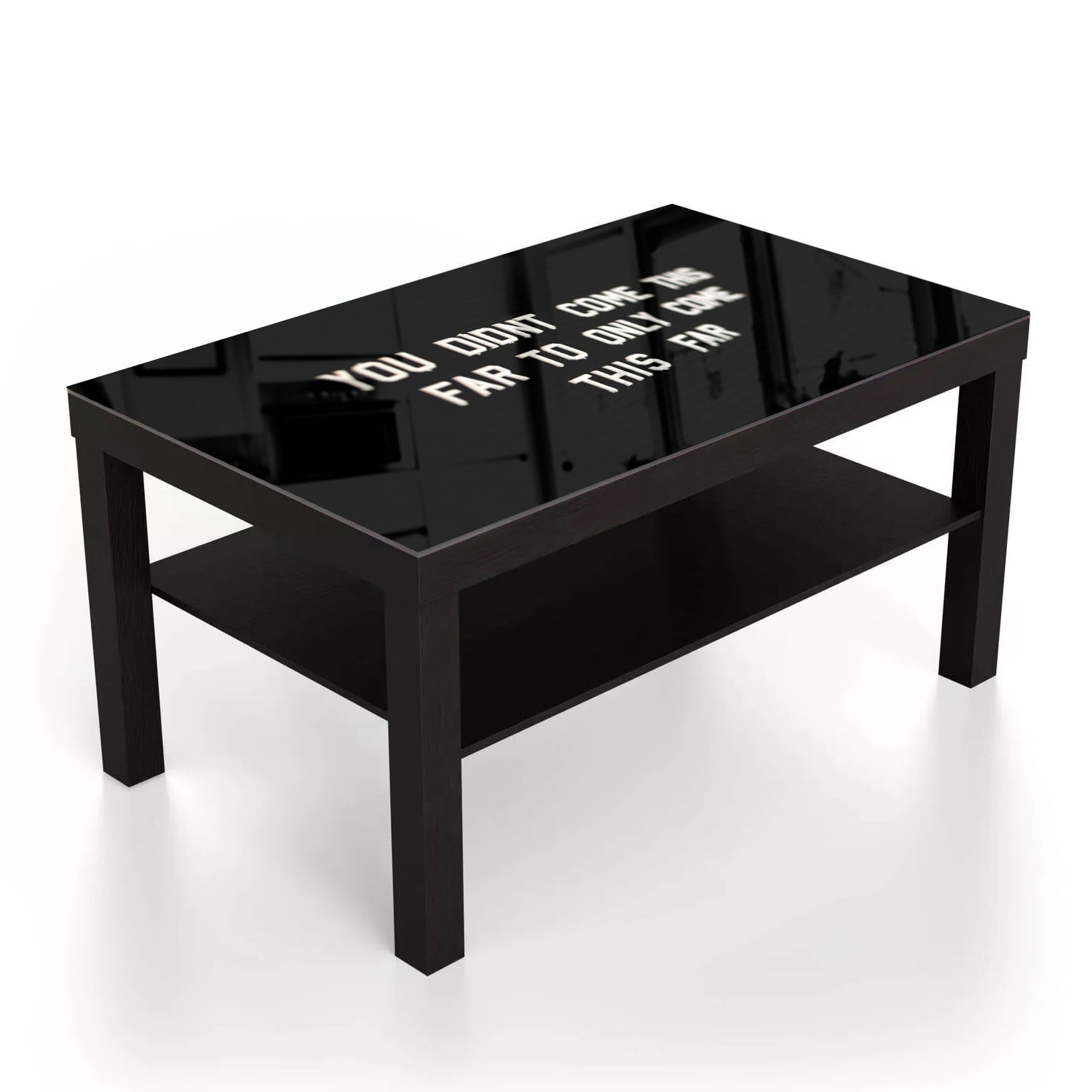Salontafel 90x55 - Gehard Glas - Quote op Zwarte Achtergrond