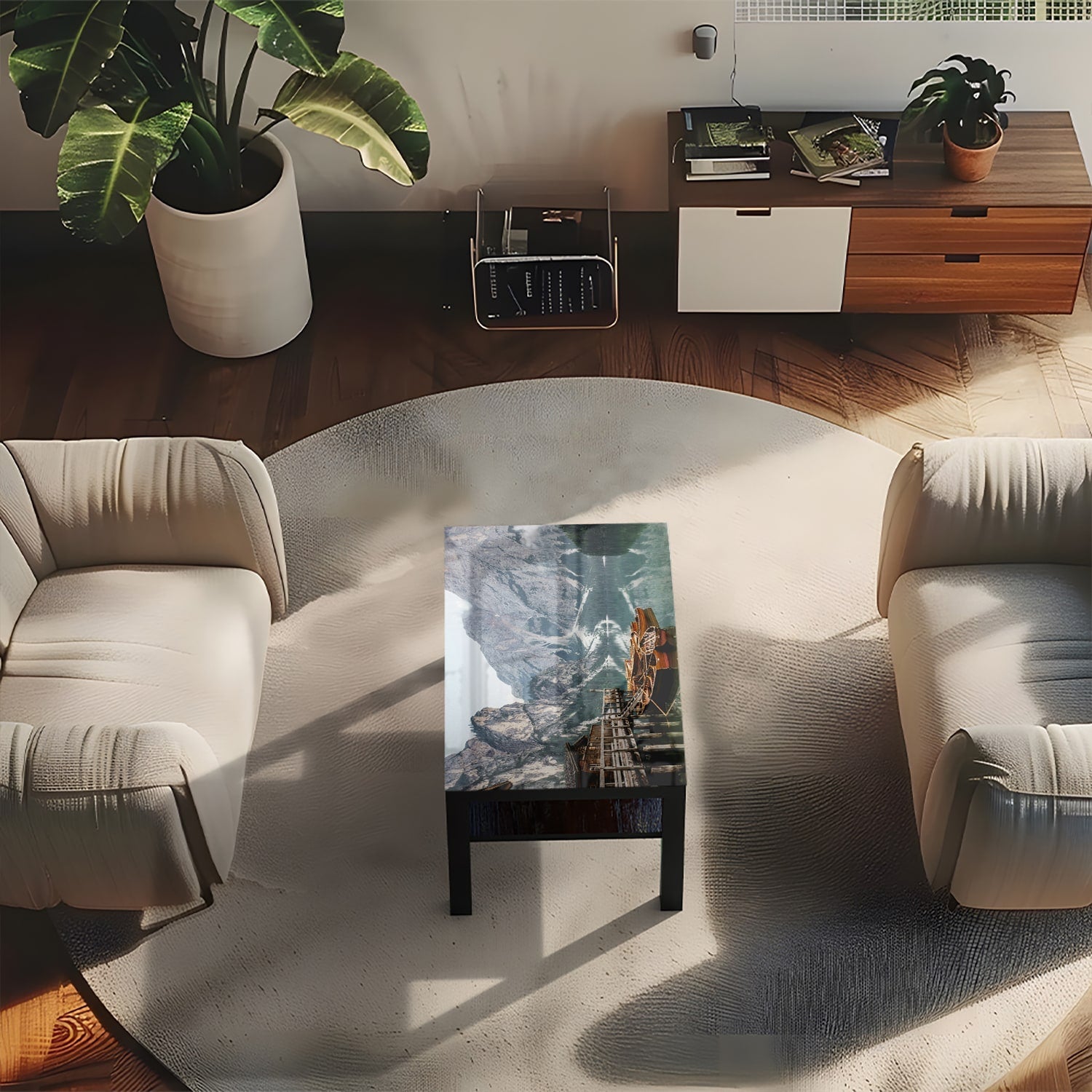 Salontafel 90x55 - Gehard Glas - Pragser Wildsee