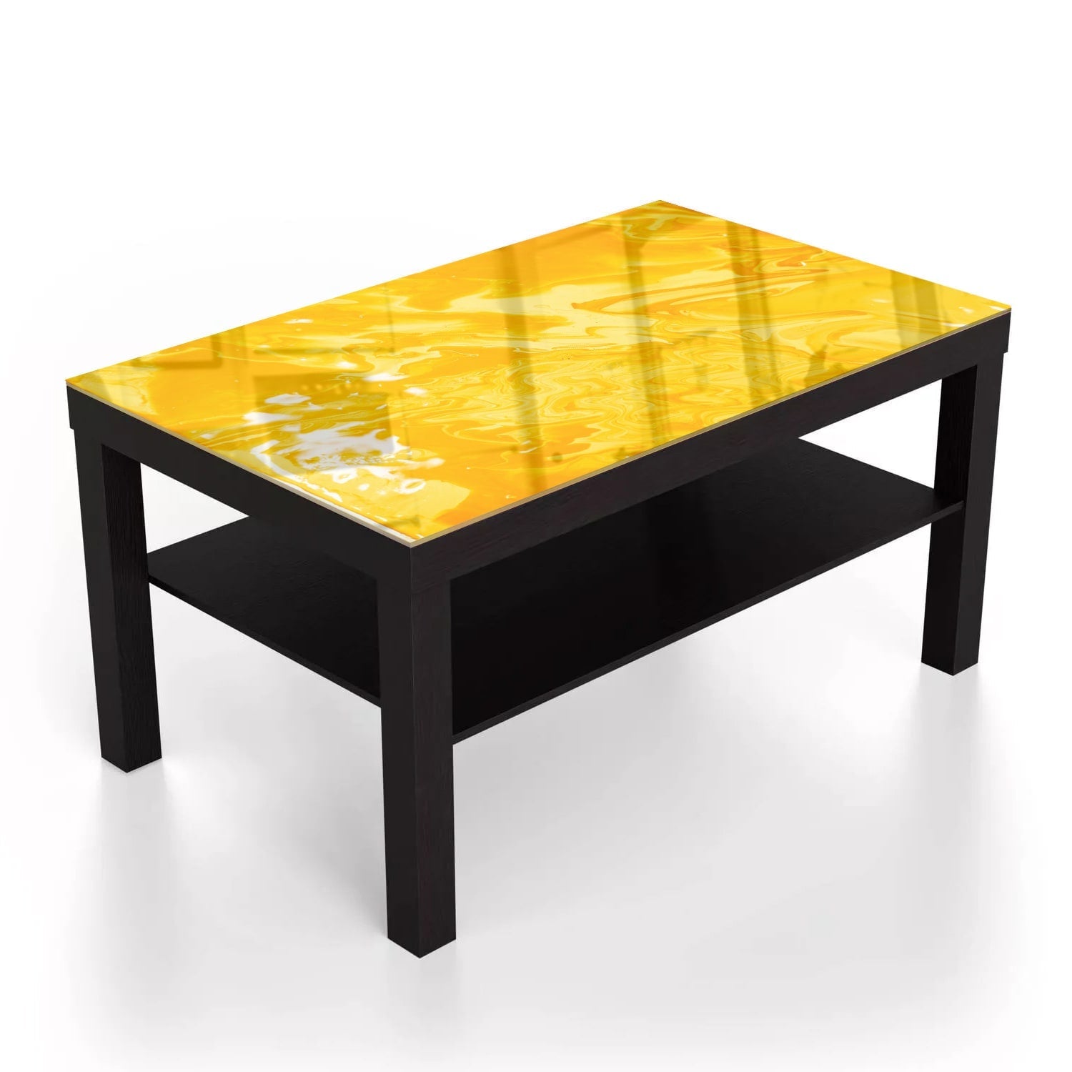 Salontafel 90x55 - Gehard Glas - Abstract geel