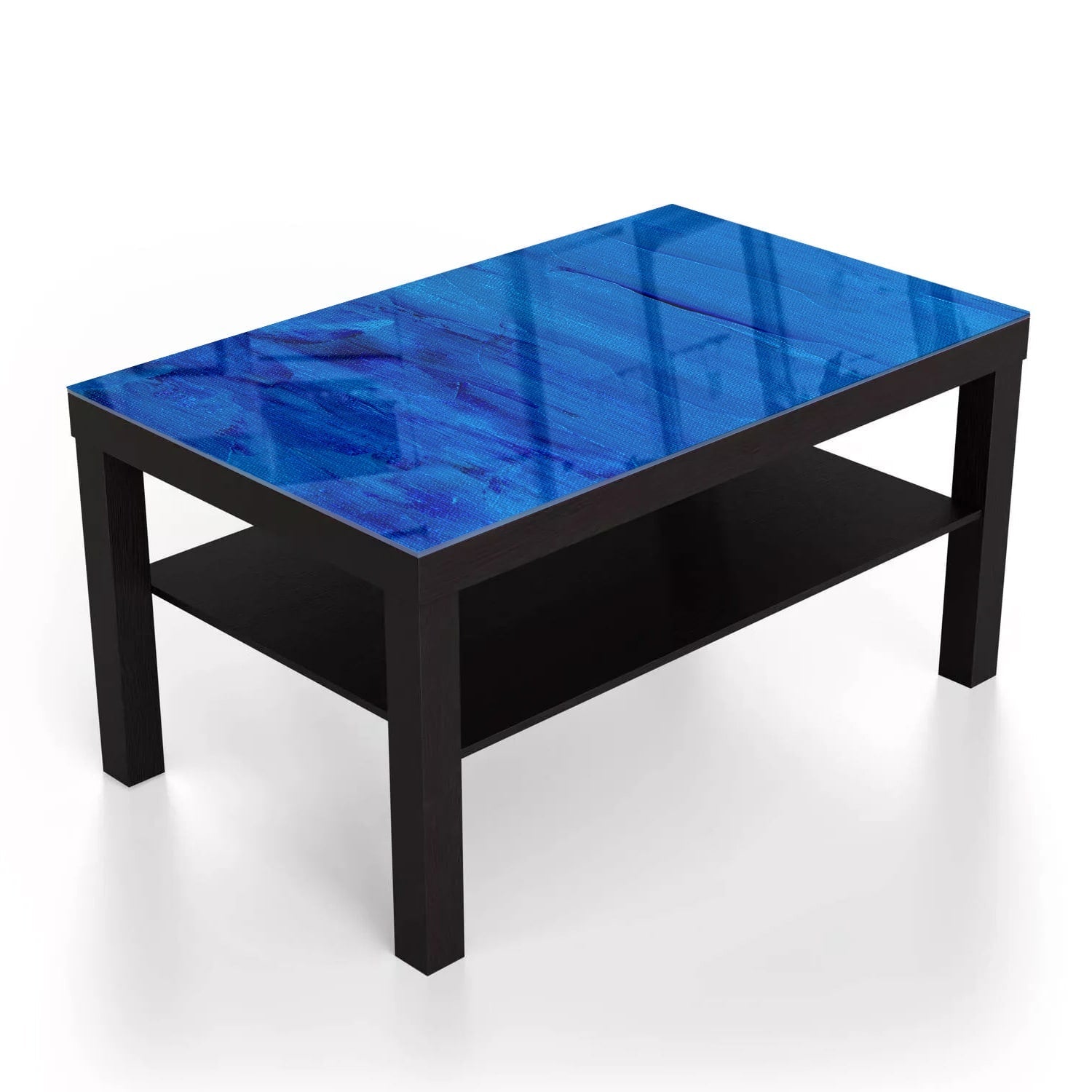 Salontafel 90x55 - Gehard Glas - Blauw Abstractie