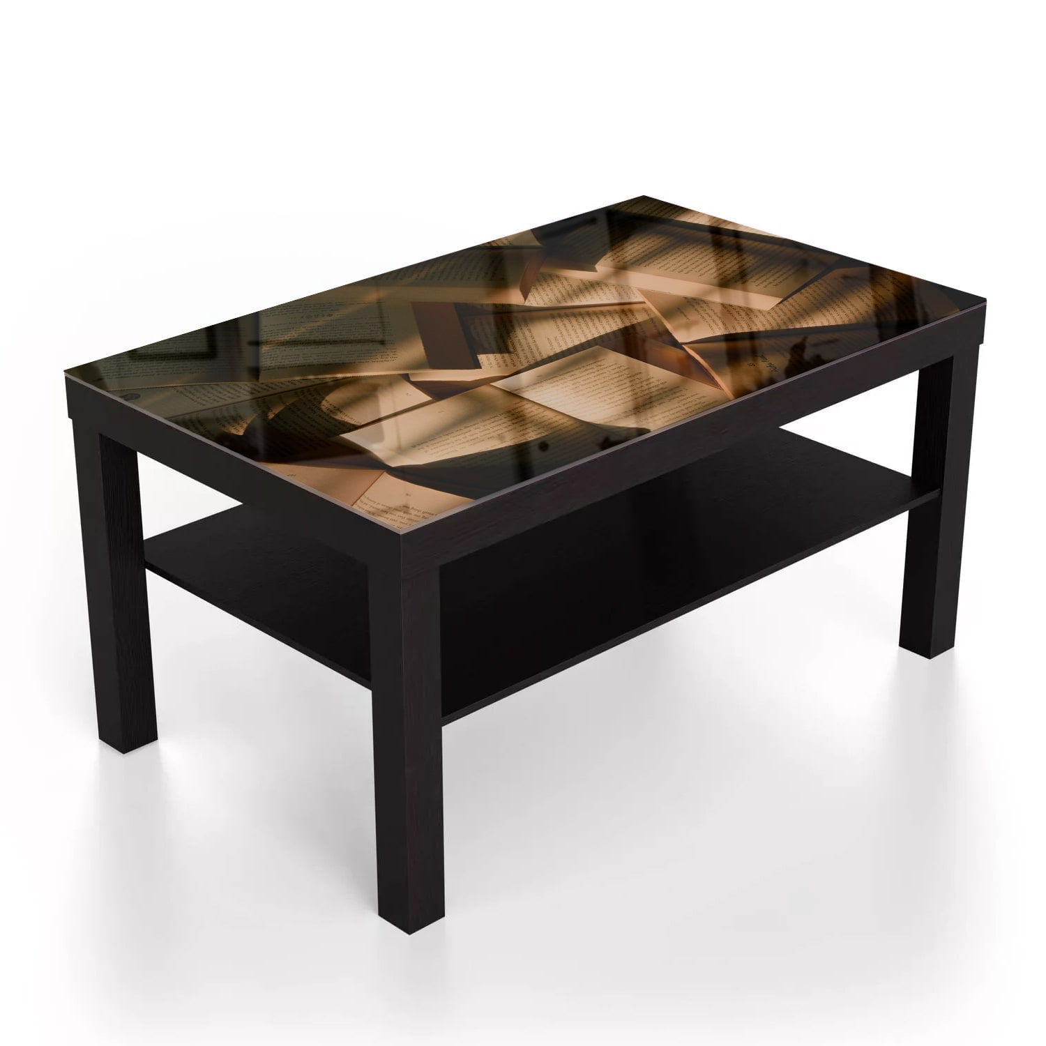 Salontafel 90x55 - Gehard Glas - Boeken Textuur