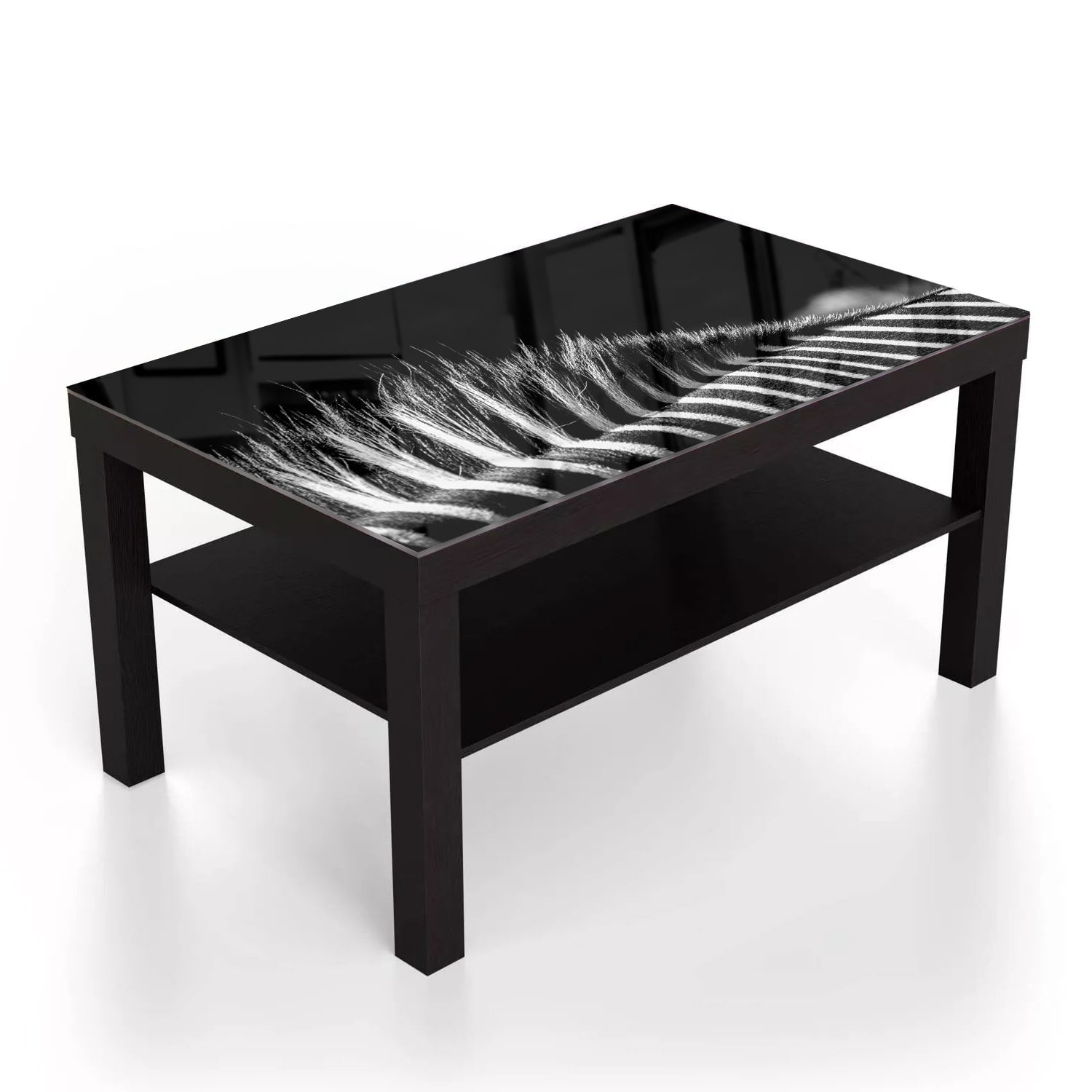 Salontafel 90x55 - Gehard Glas - Zwart-Wit Zebra