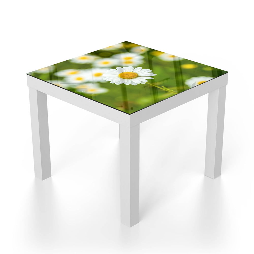 Salontafel 55x55 - Gehard Glas - Veld van Madeliefjes