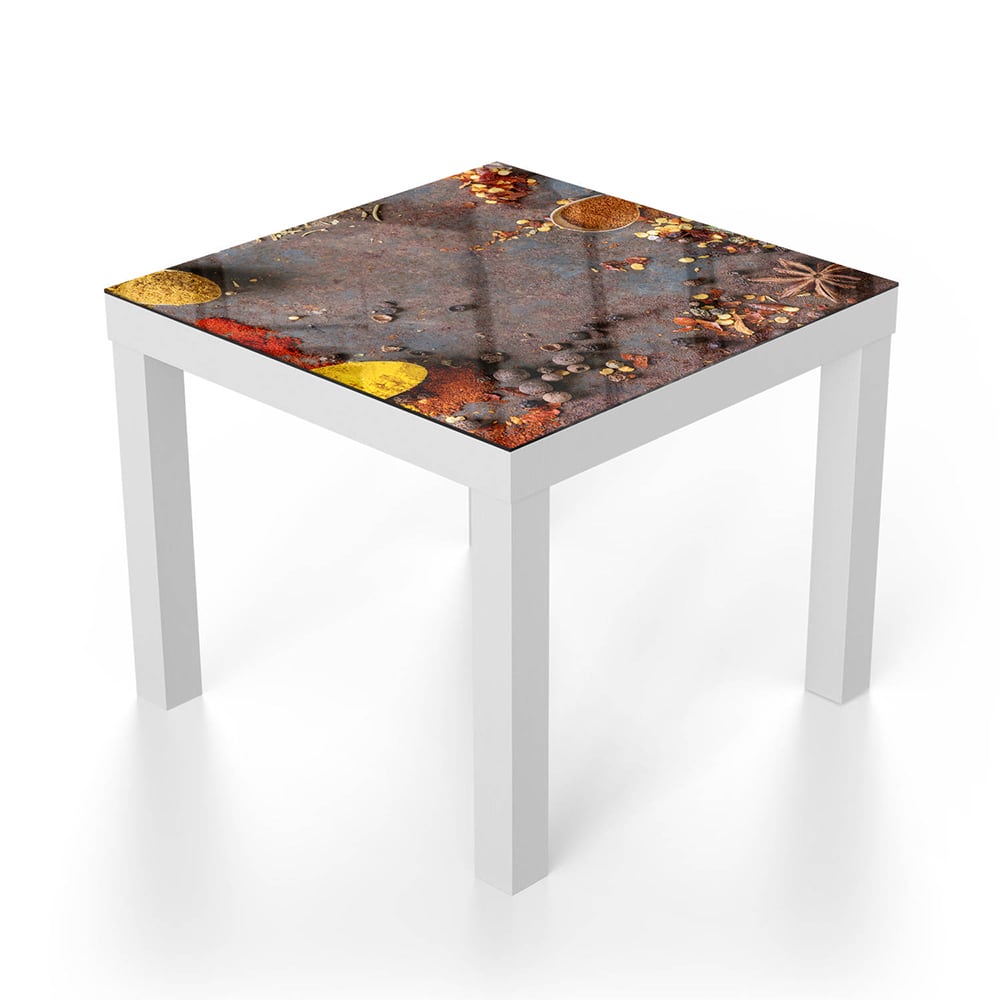 Salontafel 55x55 - Gehard Glas - Kleurrijke Specerijen en Kruiden