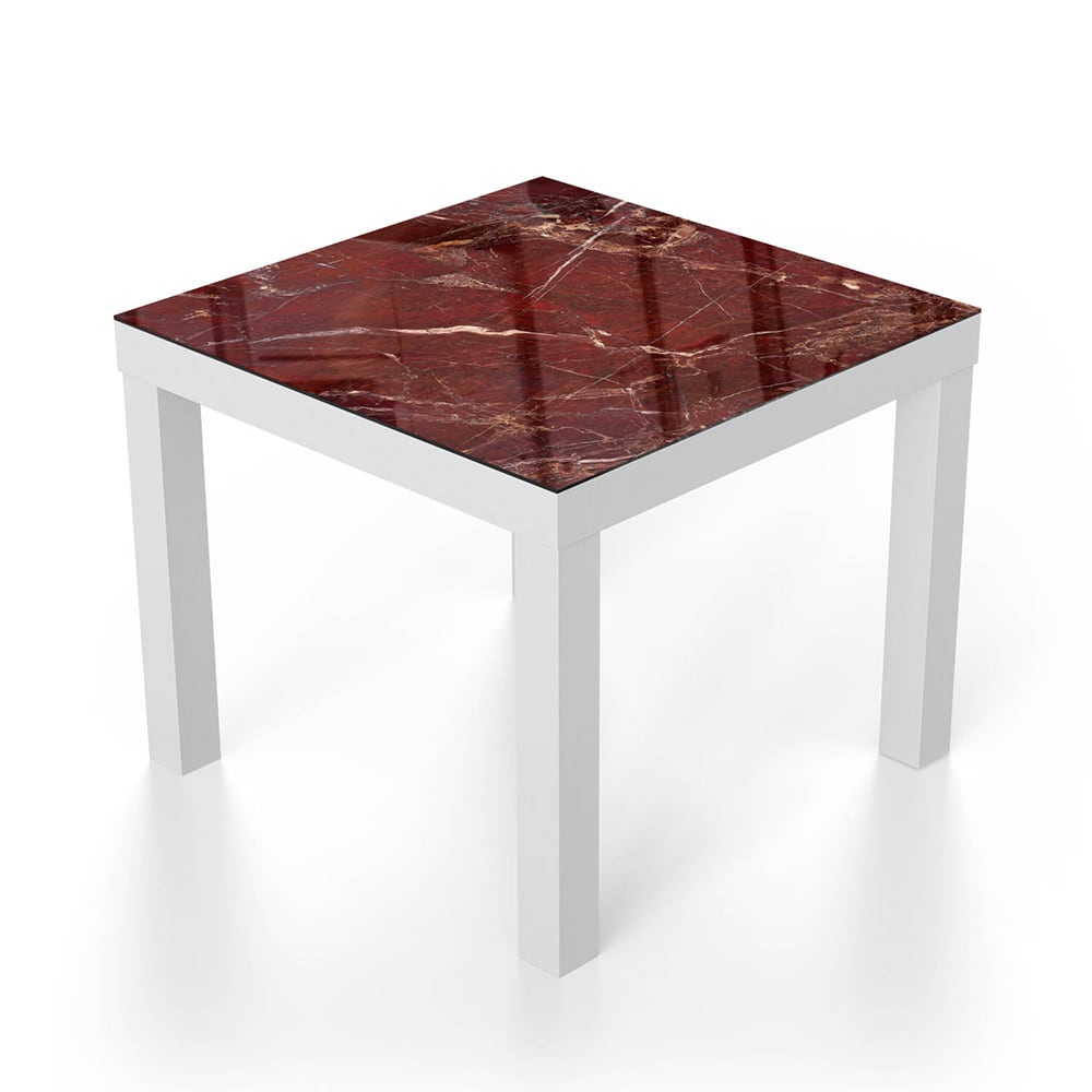 Salontafel 55x55 - Gehard Glas - Rood Marmer