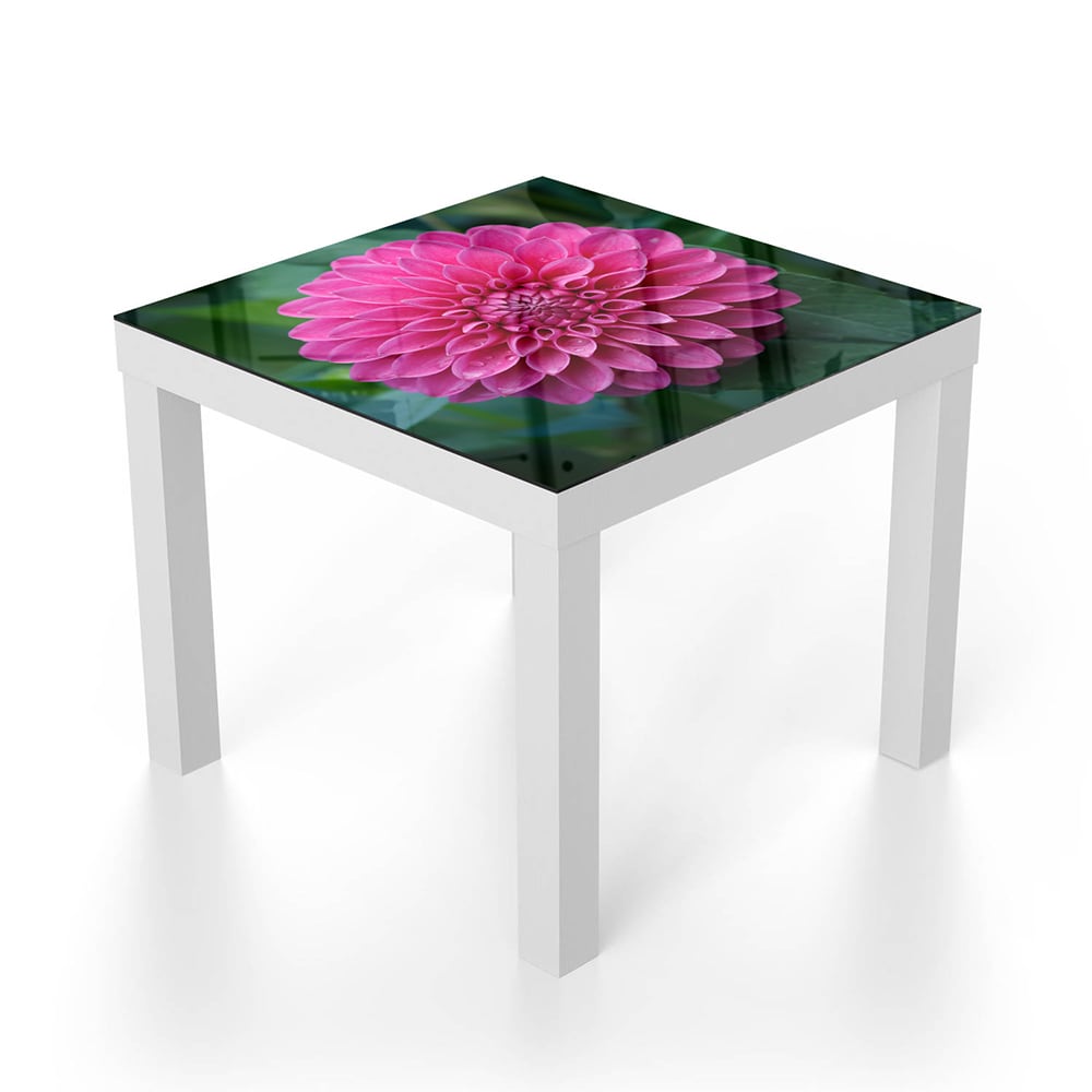 Salontafel 55x55 - Gehard Glas - Roze Dahlia