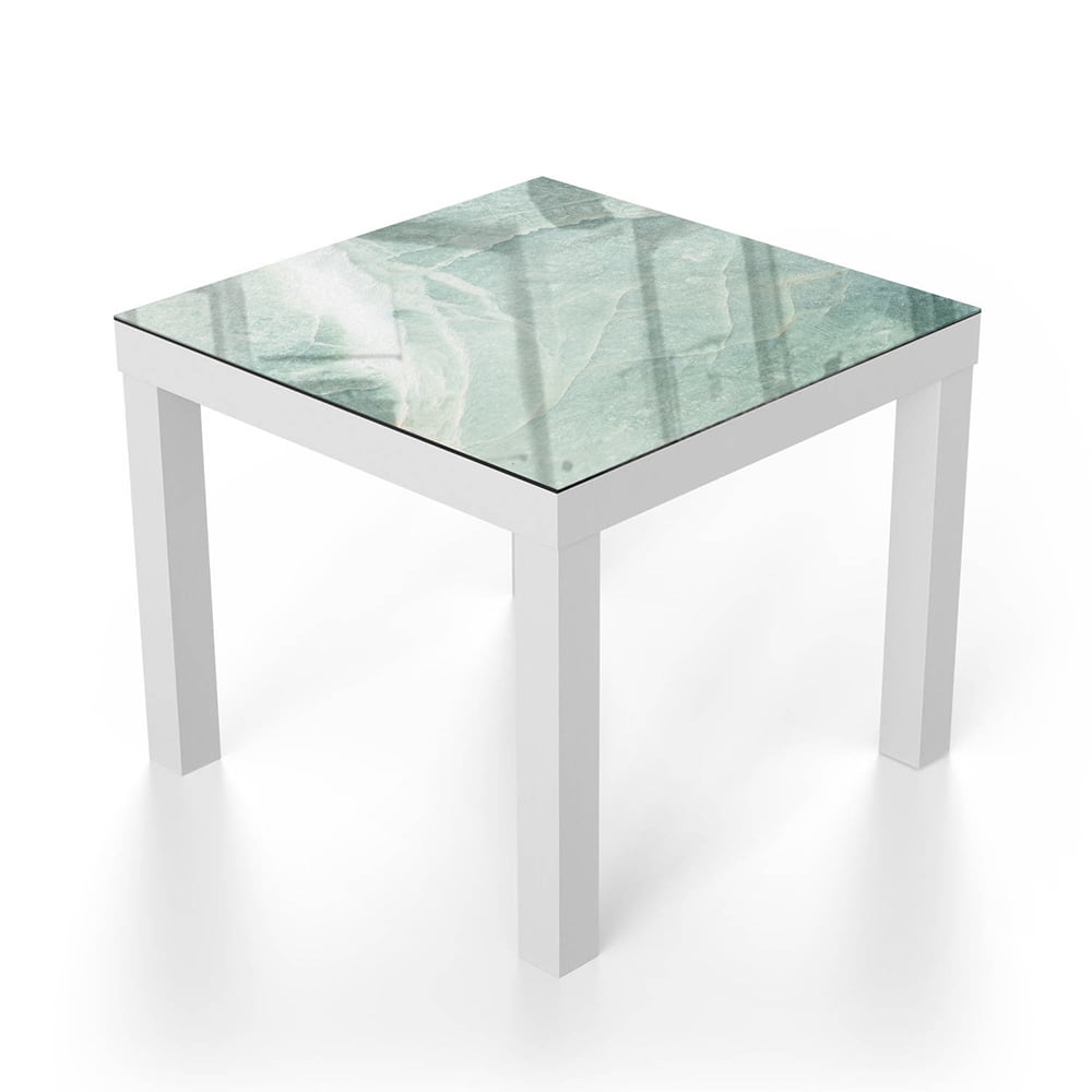 Salontafel 55x55 - Gehard Glas - Lichtblauw Marmer