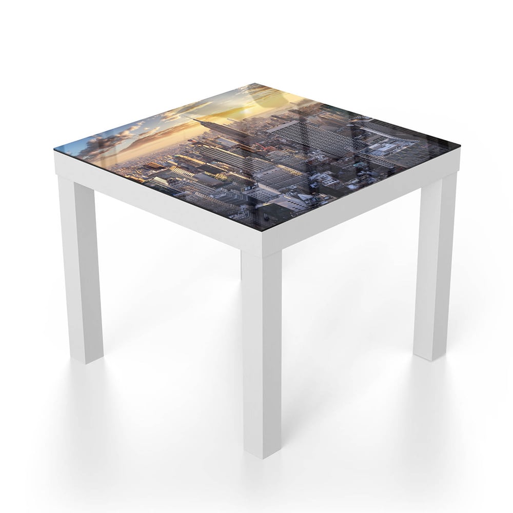 Salontafel 55x55 - Gehard Glas - Zonsondergang over New York City