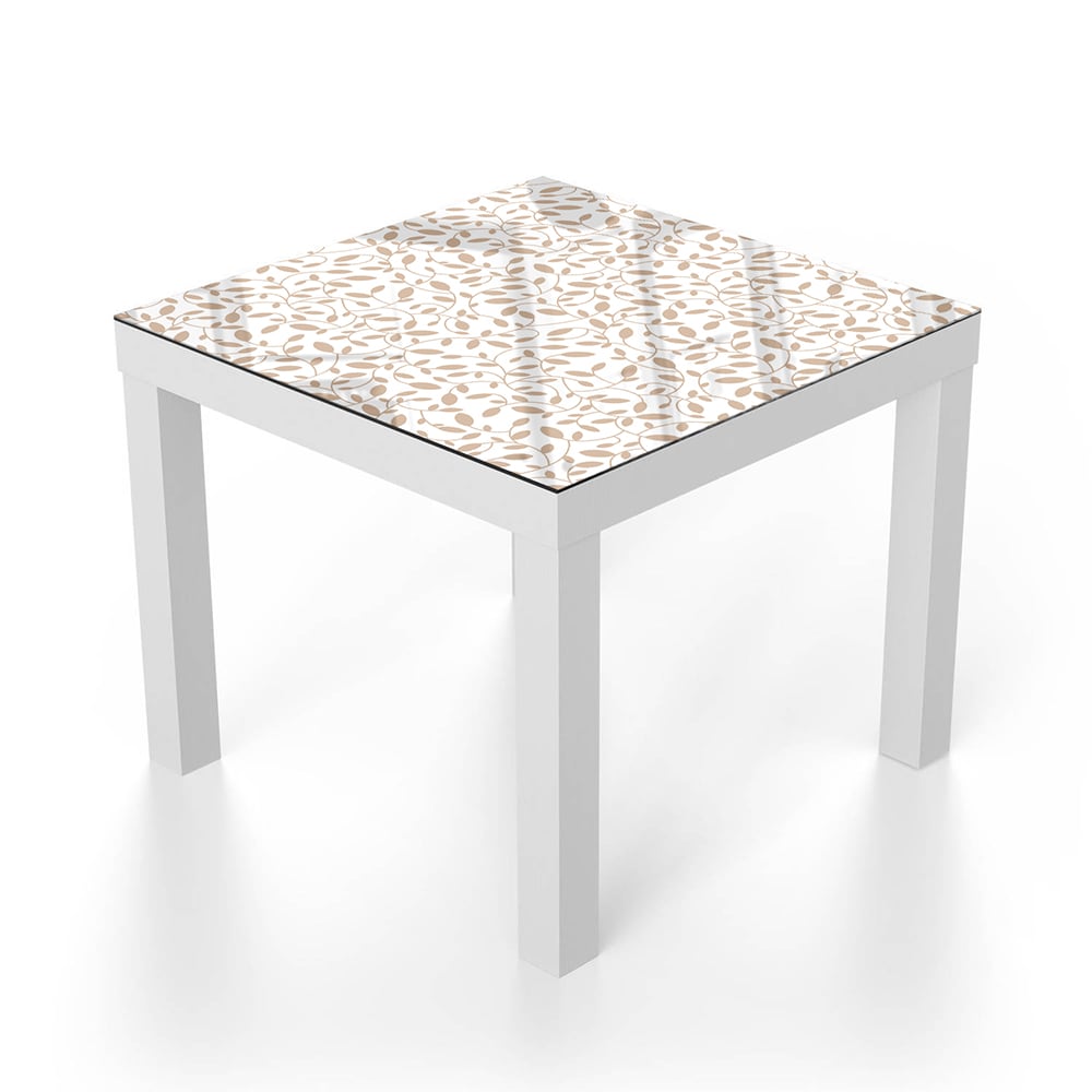 Salontafel 55x55 - Gehard Glas - Naadloos Bloemenpatroon