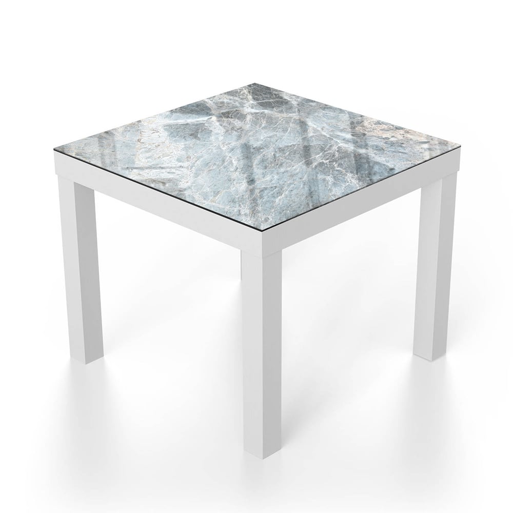 Salontafel 55x55 - Gehard Glas - Blauwgrijs Marmer