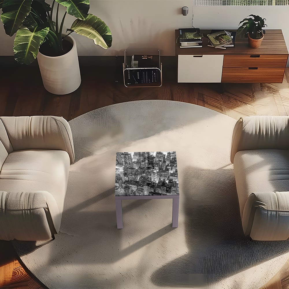 Salontafel 55x55 - Gehard Glas - New York City Nachtzicht