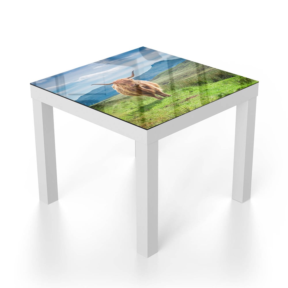 Salontafel 55x55 - Gehard Glas - Wollige Schotse Hooglander