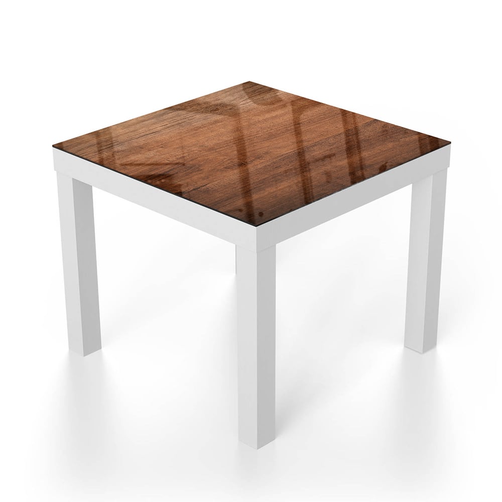 Salontafel 55x55 - Gehard Glas - Oud Bruin Hout