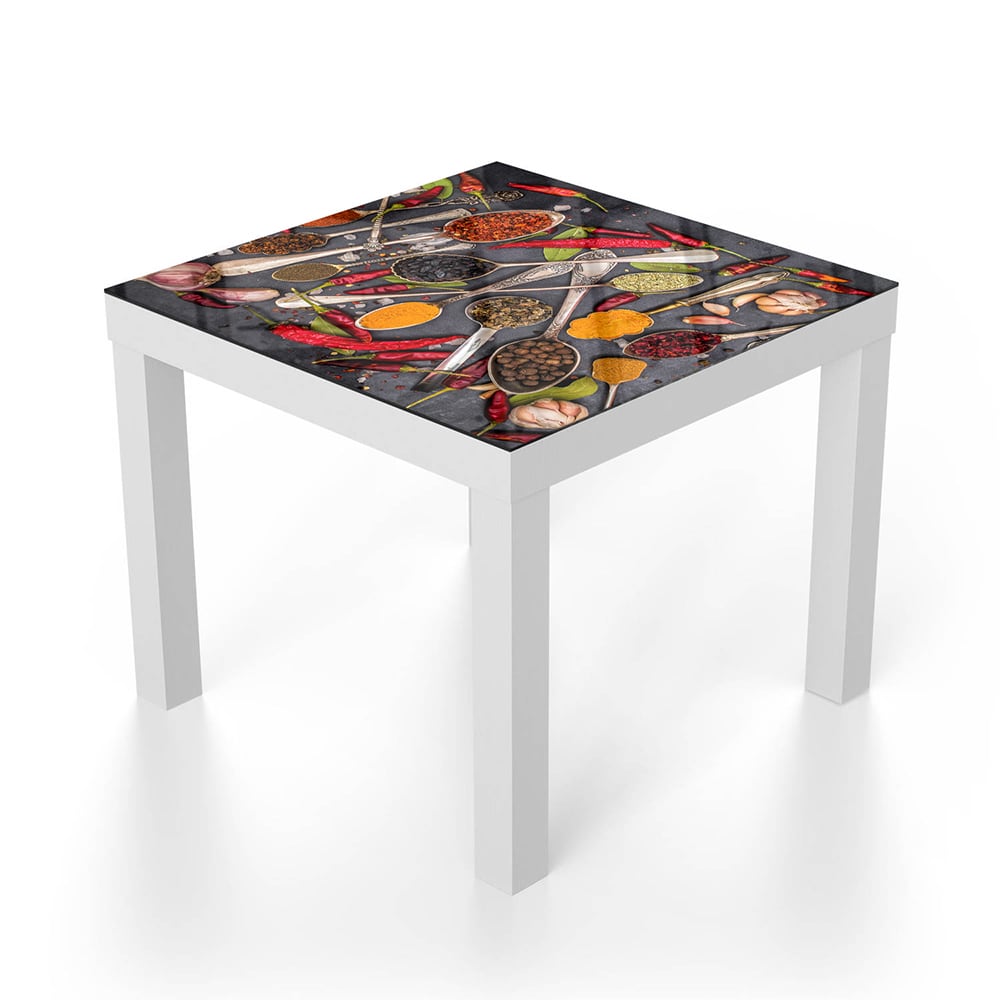 Salontafel 55x55 - Gehard Glas - Kruidenmix op Steen