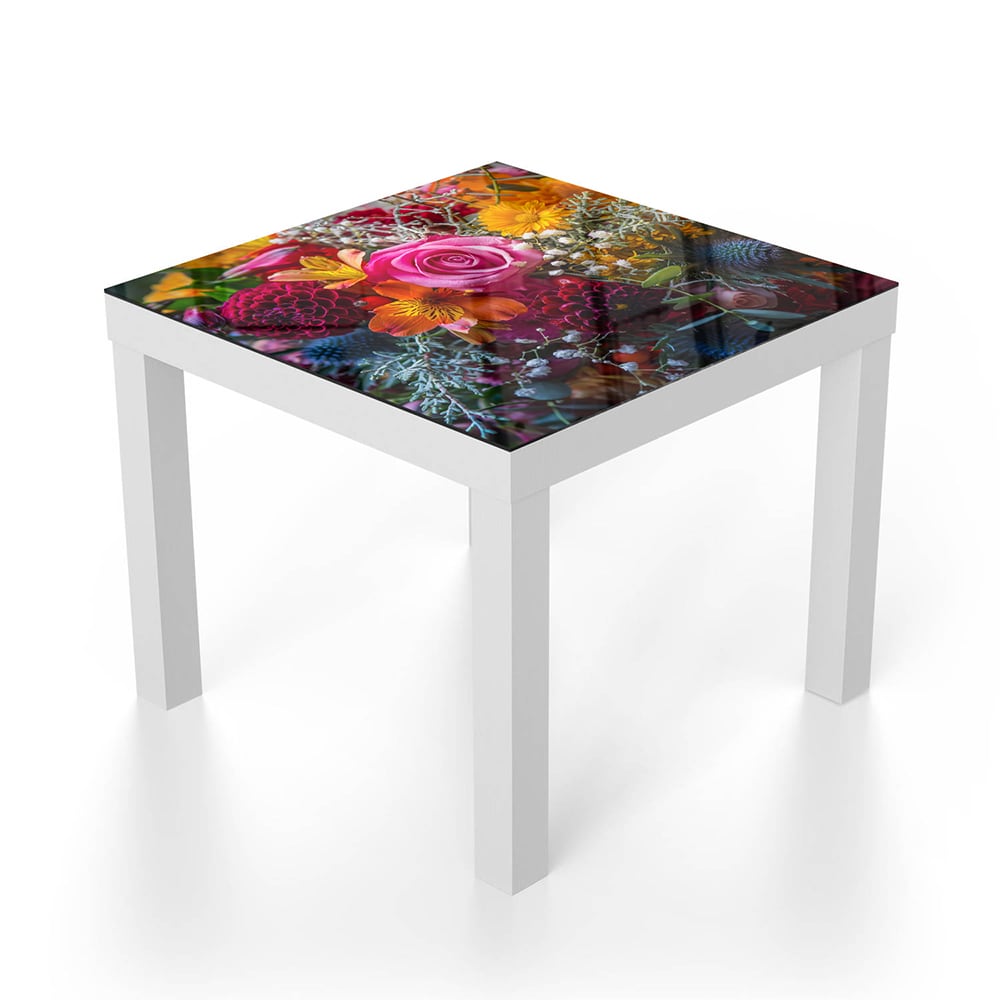 Salontafel 55x55 - Gehard Glas - Levendig Bloemenboeket