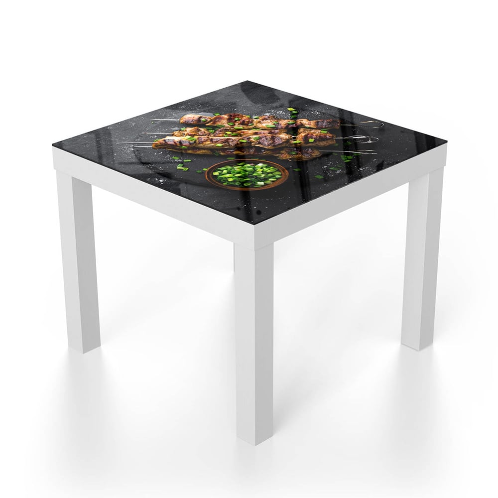 Salontafel 55x55 - Gehard Glas - Kebab op Spiesjes