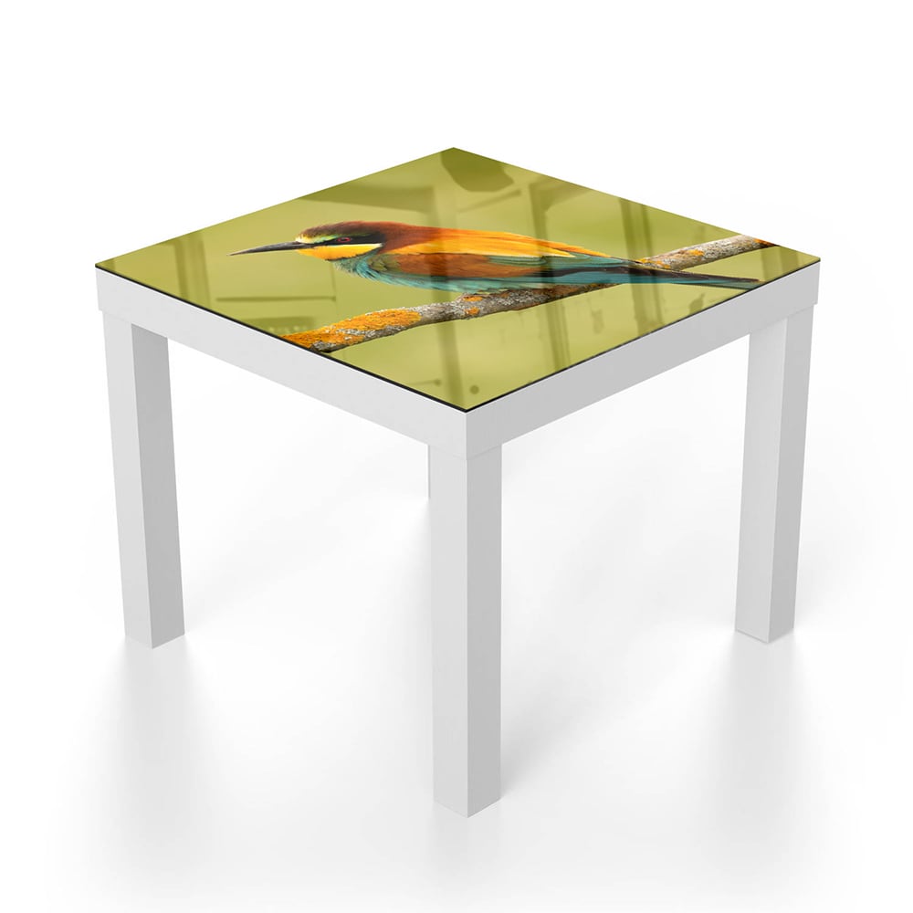 Salontafel 55x55 - Gehard Glas - Kleurrijke Vogel