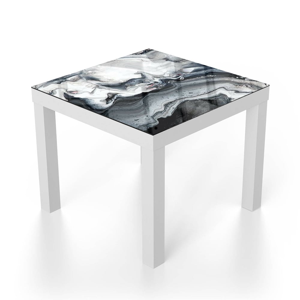 Salontafel 55x55 - Gehard Glas - Marmer Golfpatroon