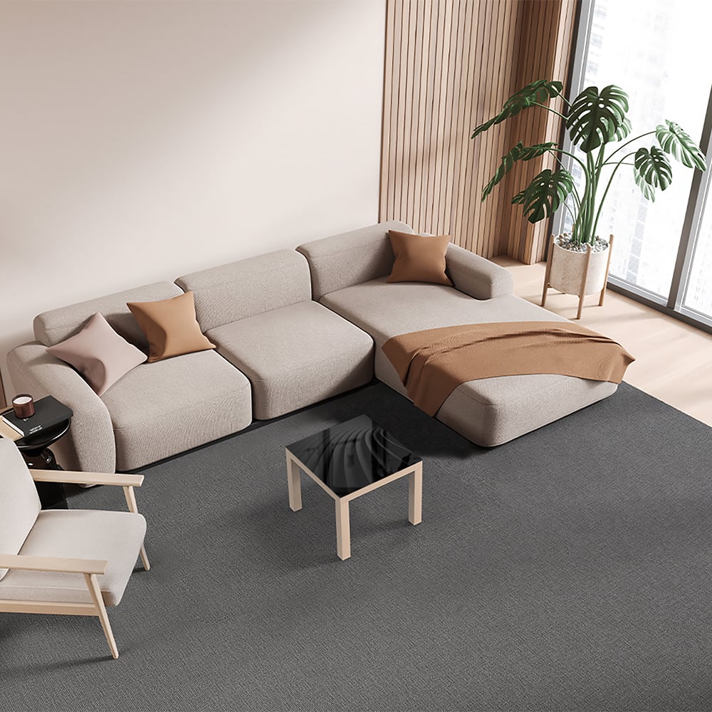 Salontafel 55x55 - Gehard Glas - Luxe Zwarte Lijnen