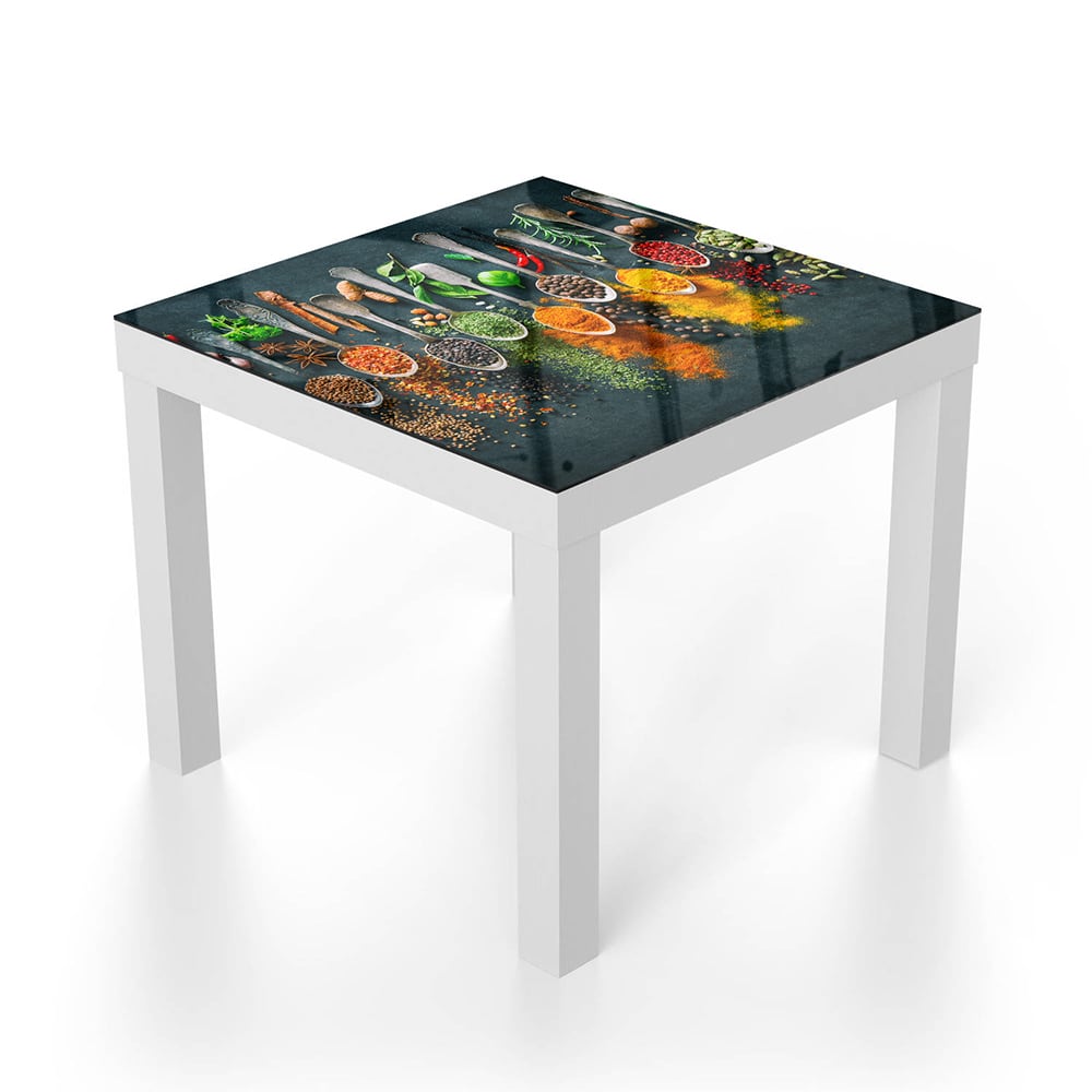 Salontafel 55x55 - Gehard Glas - Kleurrijke Kruidenexplosie