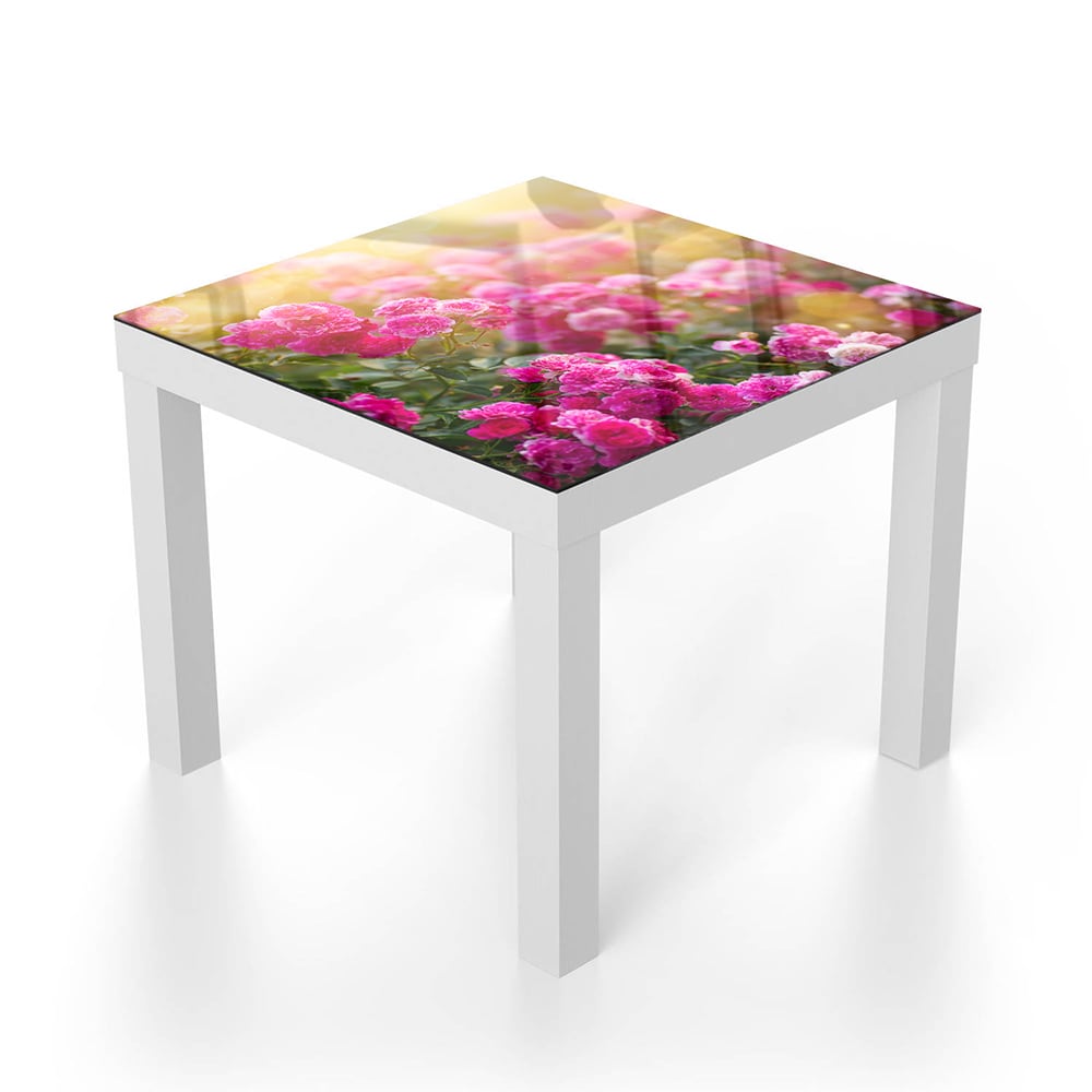 Salontafel 55x55 - Gehard Glas - Rozen in de Ochtendzon