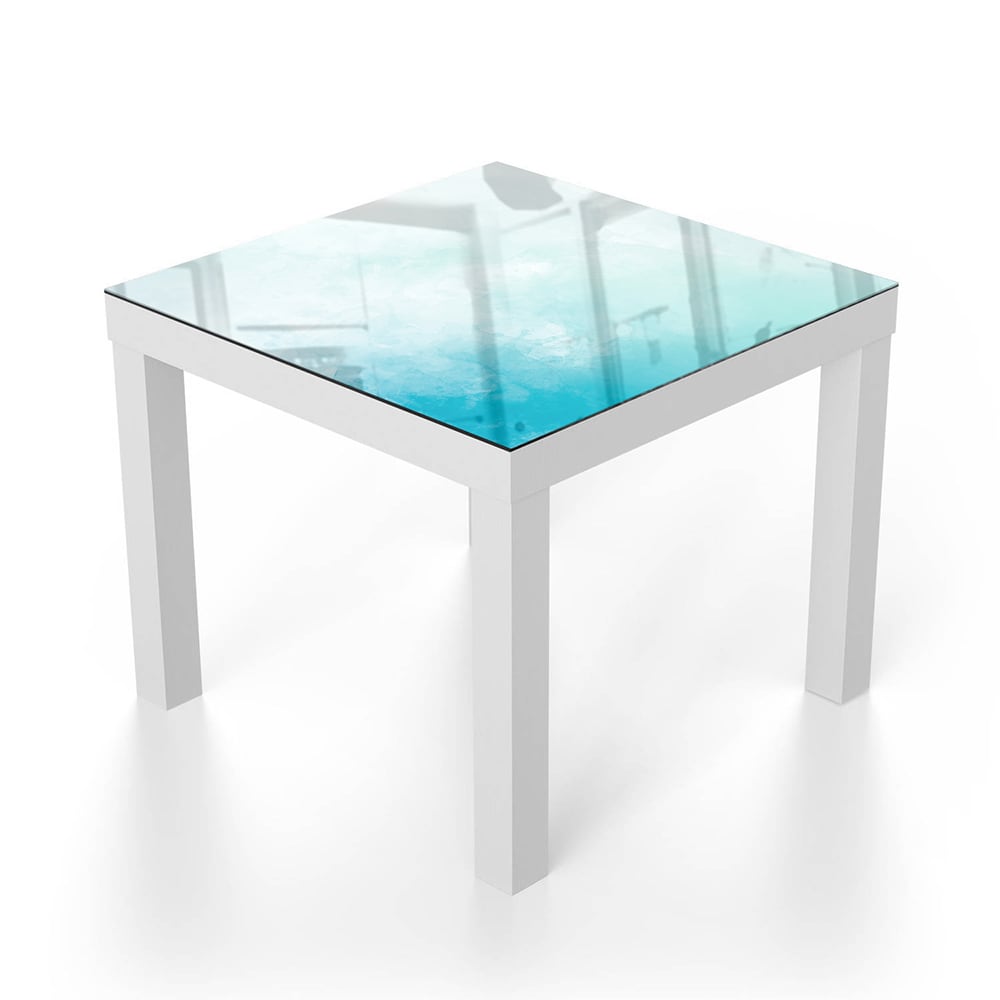 Salontafel 55x55 - Gehard Glas - Blauwe Waterverf