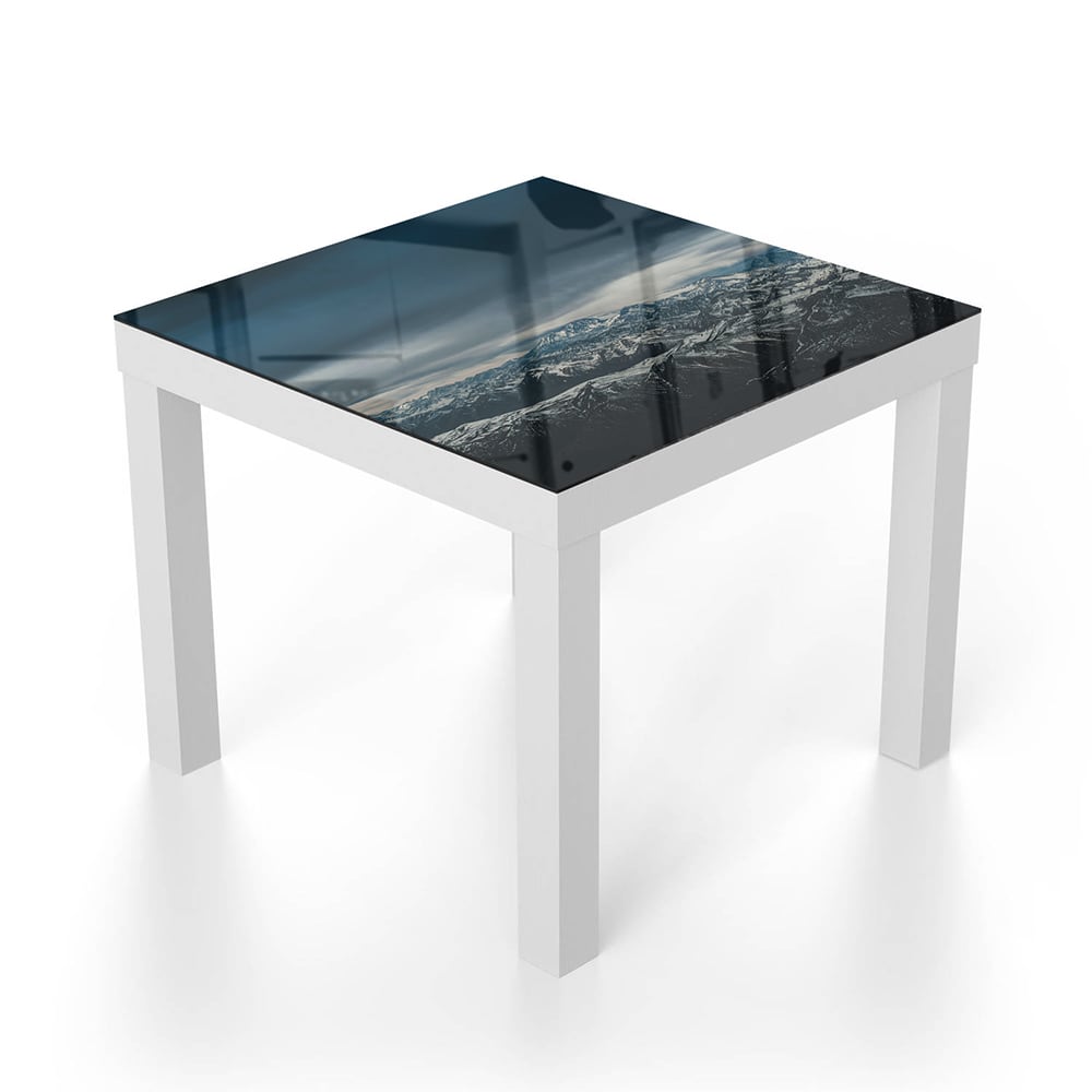 Salontafel 55x55 - Gehard Glas - Bergtoppen in de Winter