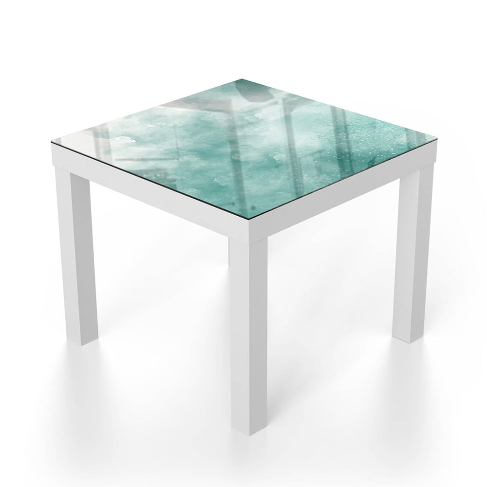 Salontafel 55x55 - Gehard Glas - Groene Waterverf