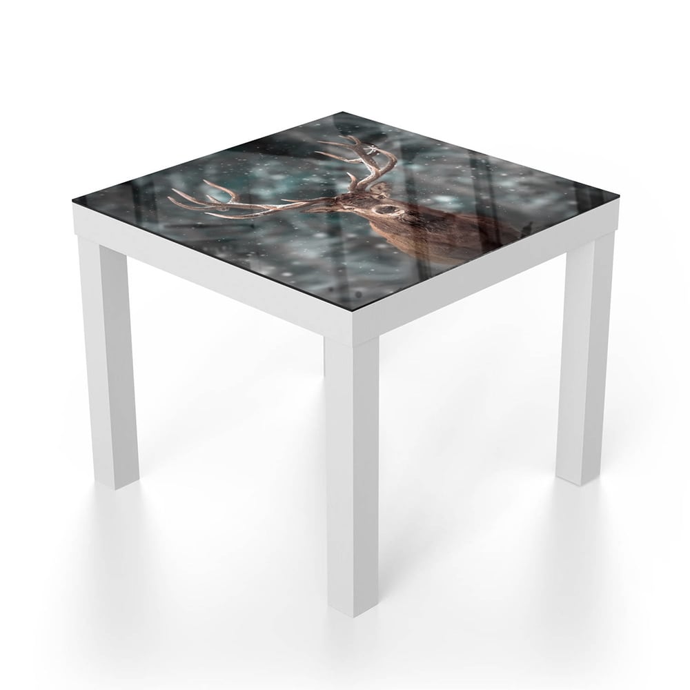 Salontafel 55x55 - Gehard Glas - Edelhert in de Winter