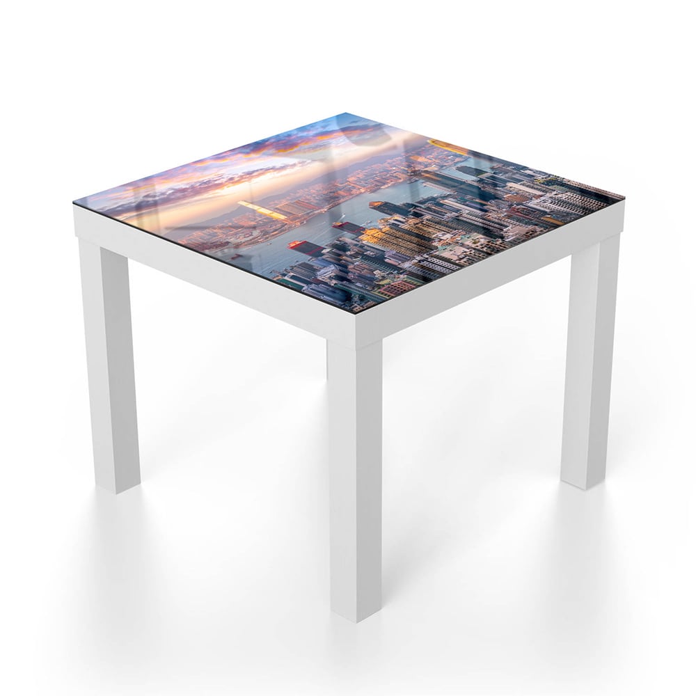 Salontafel 55x55 - Gehard Glas - Hong Kong Skyline