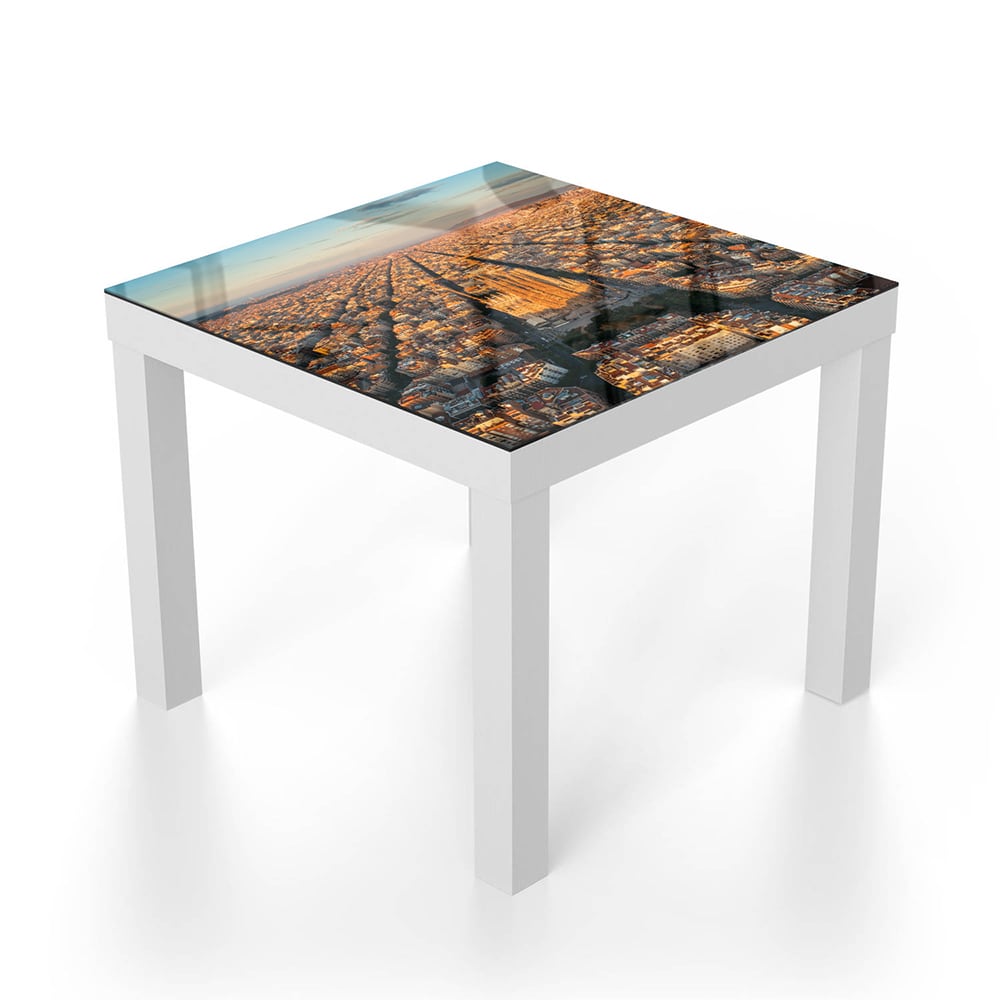 Salontafel 55x55 - Gehard Glas - Luchtfoto van Sagrada Familia