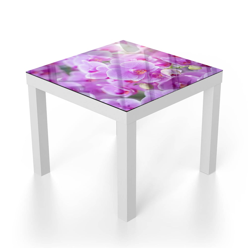 Salontafel 55x55 - Gehard Glas - Stralende Orchideeën