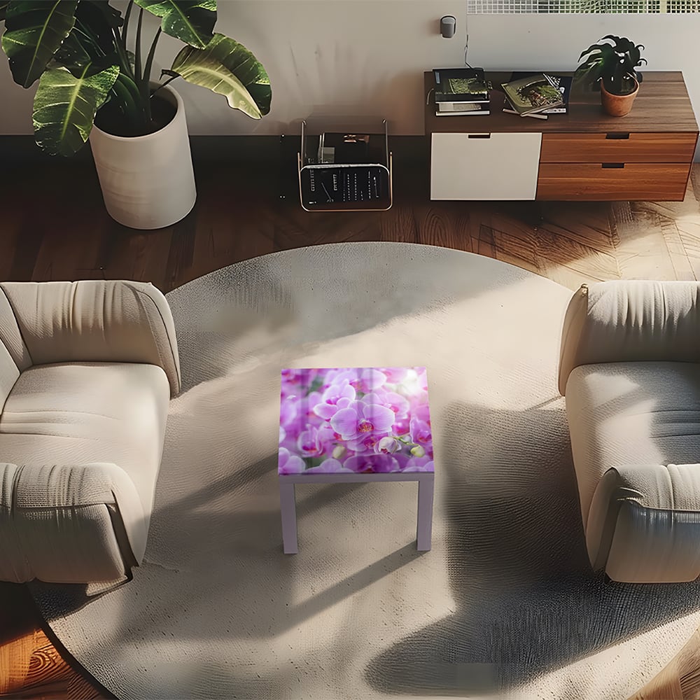 Salontafel 55x55 - Gehard Glas - Stralende Orchideeën