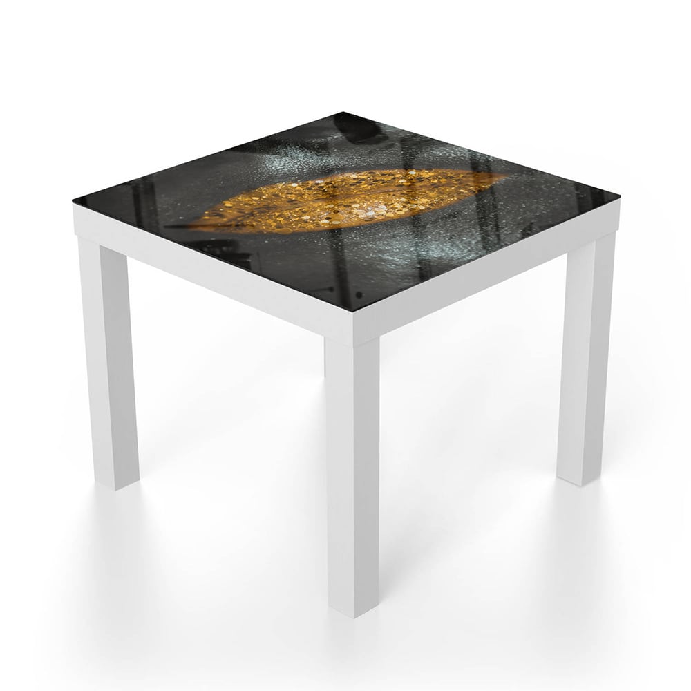 Salontafel 55x55 - Gehard Glas - Gouden Glitterlippen