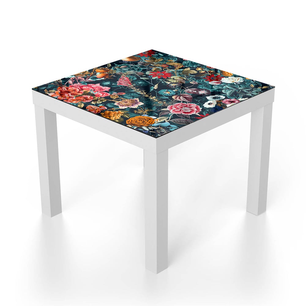 Salontafel 55x55 - Gehard Glas - Bloemenpatroon