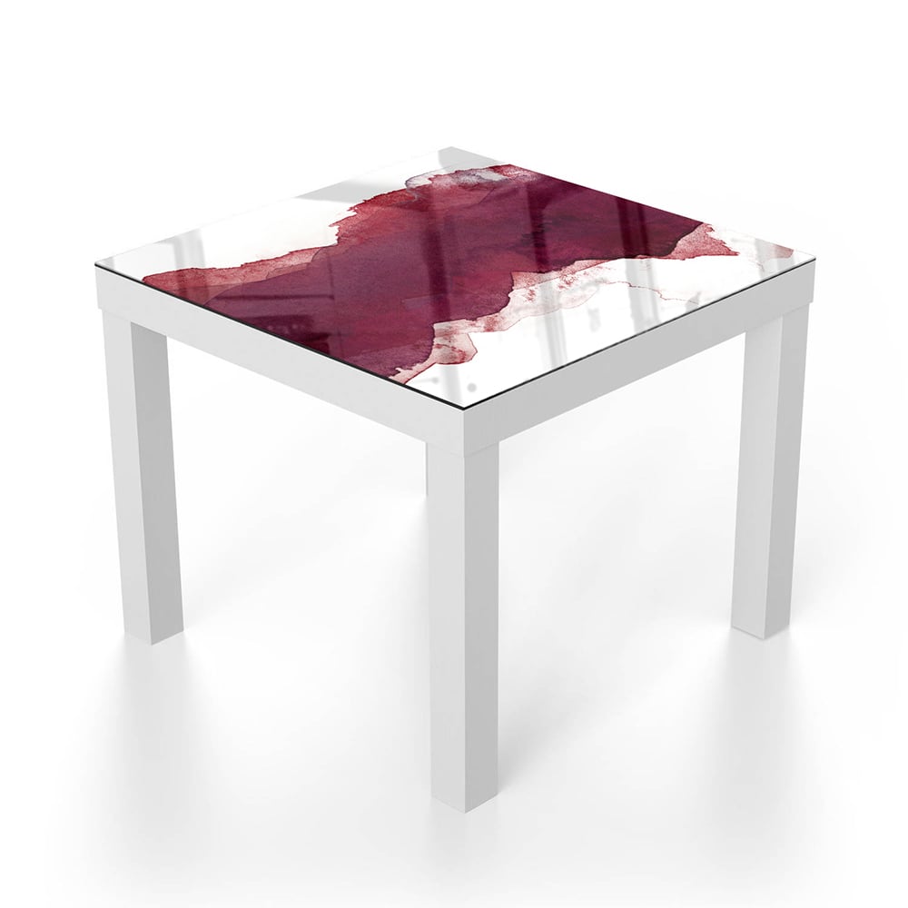 Salontafel 55x55 - Gehard Glas - Rode Waterverf Streep