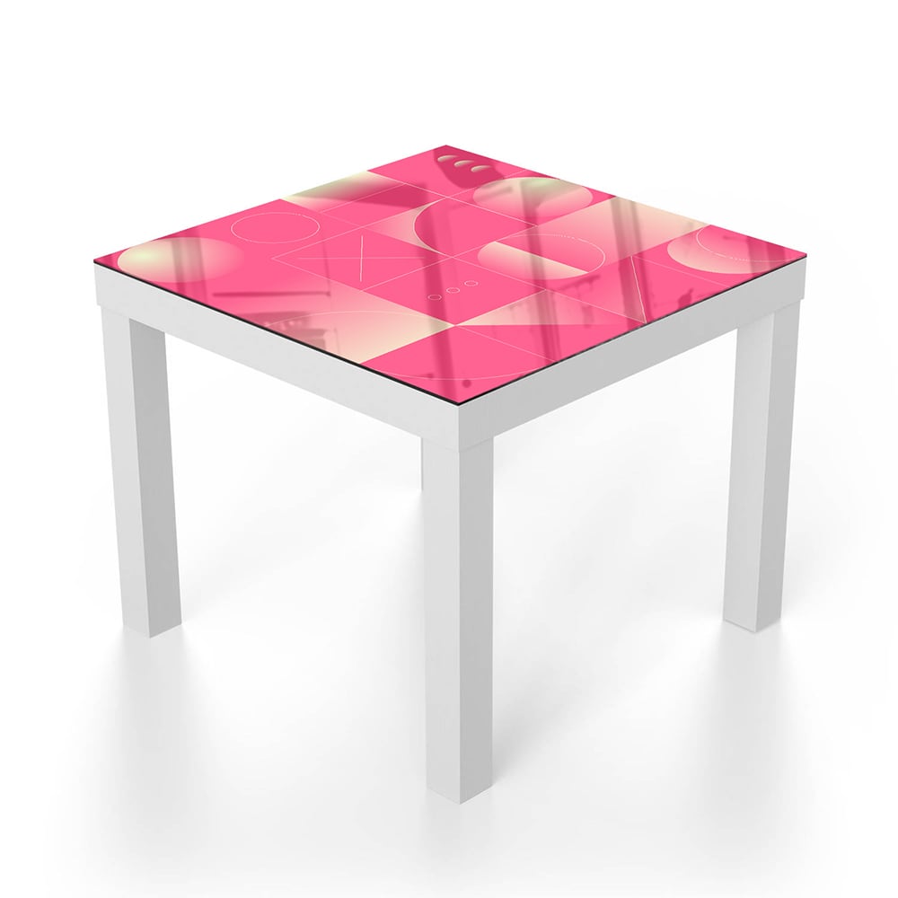 Salontafel 55x55 - Gehard Glas - Rood Abstract Kunstwerk