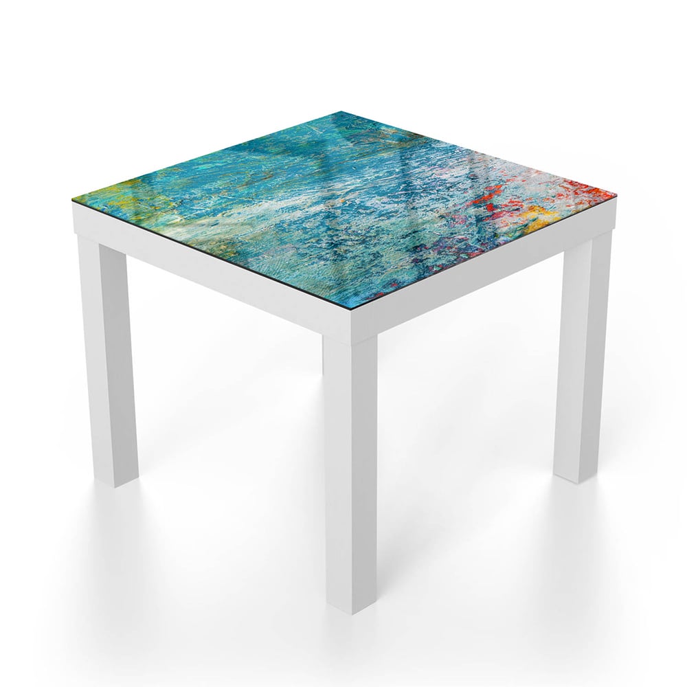 Salontafel 55x55 - Gehard Glas - Helder Olieverfpalet