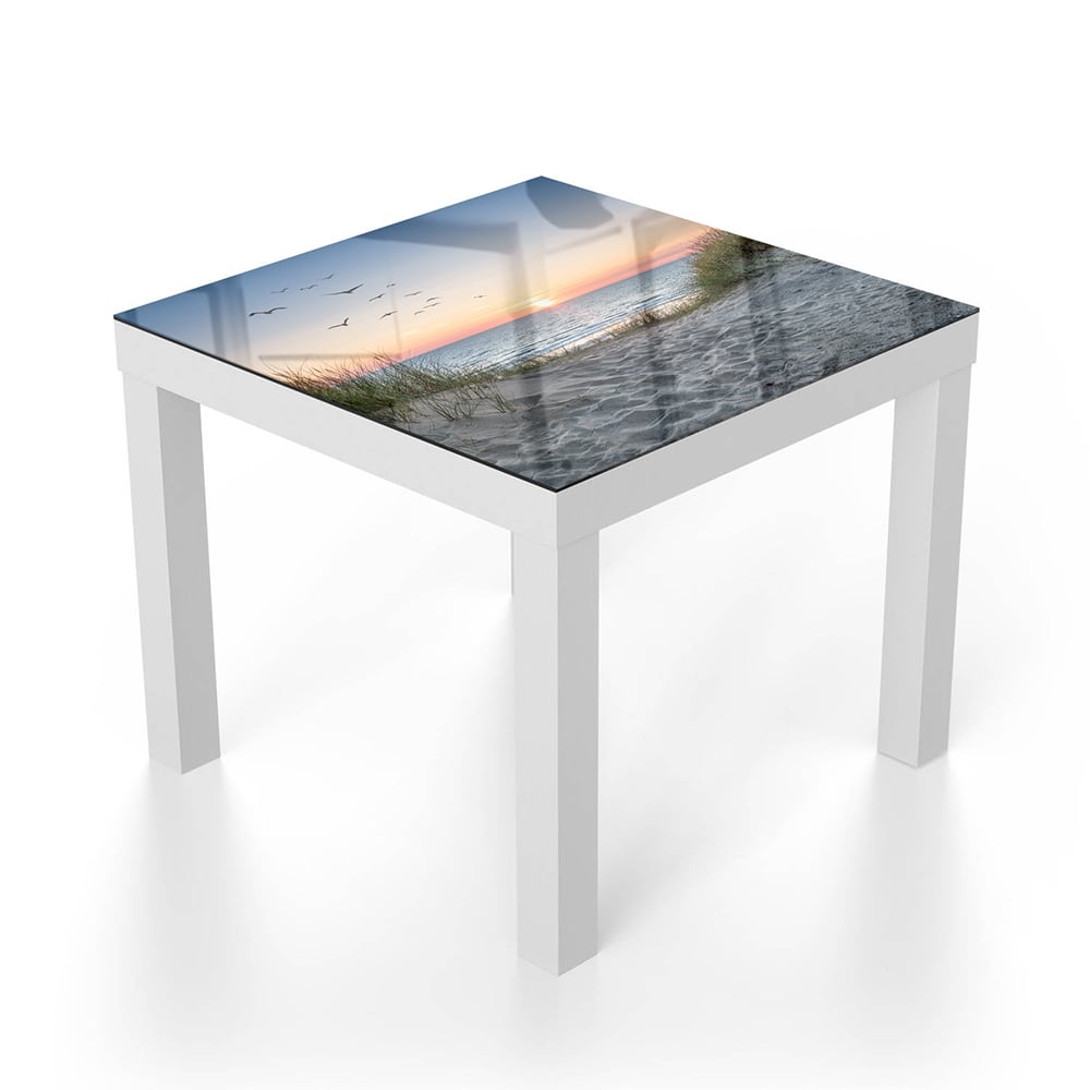 Salontafel 55x55 - Gehard Glas - Duinen bij Zonsondergang