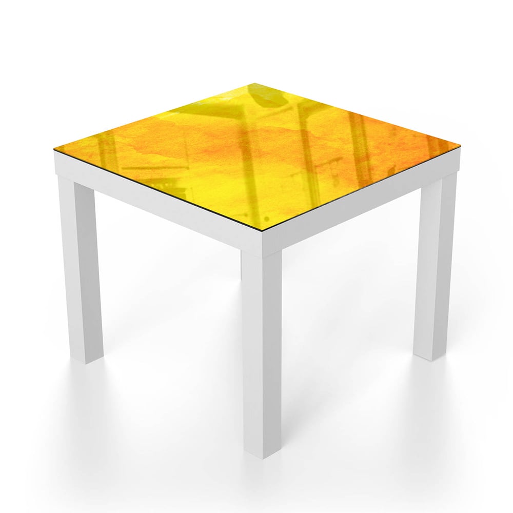 Salontafel 55x55 - Gehard Glas - Oranje-Gele Waterverf