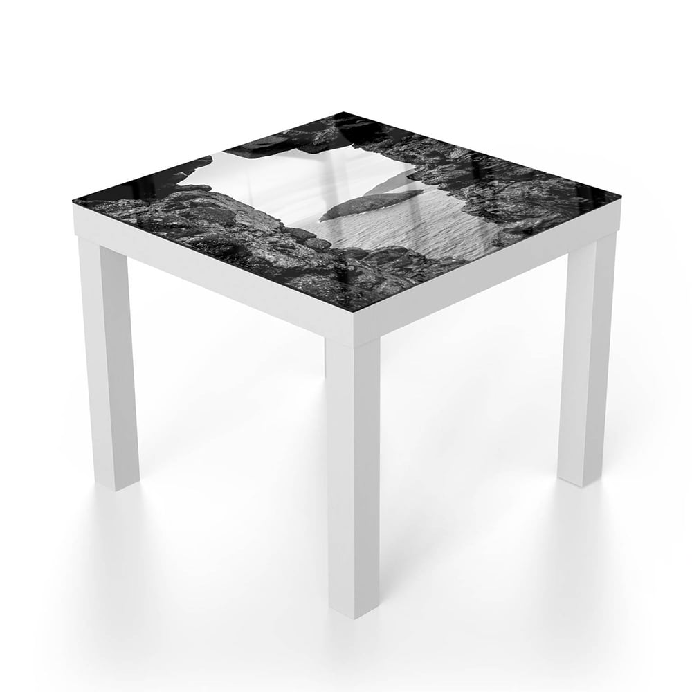 Salontafel 55x55 - Gehard Glas - Zeezicht vanuit de Rotsen