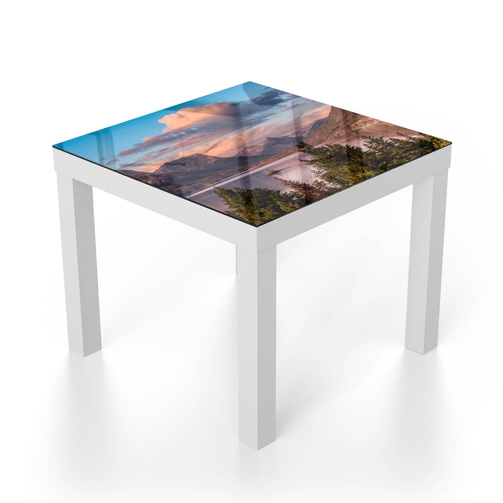 Salontafel 55x55 - Gehard Glas - Meer bij Rocky Mountains