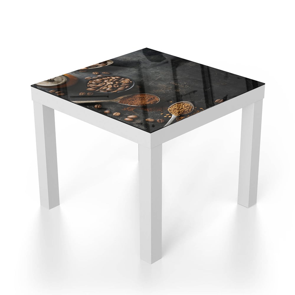 Salontafel 55x55 - Gehard Glas - Koffiebonen en Gemalen Koffie