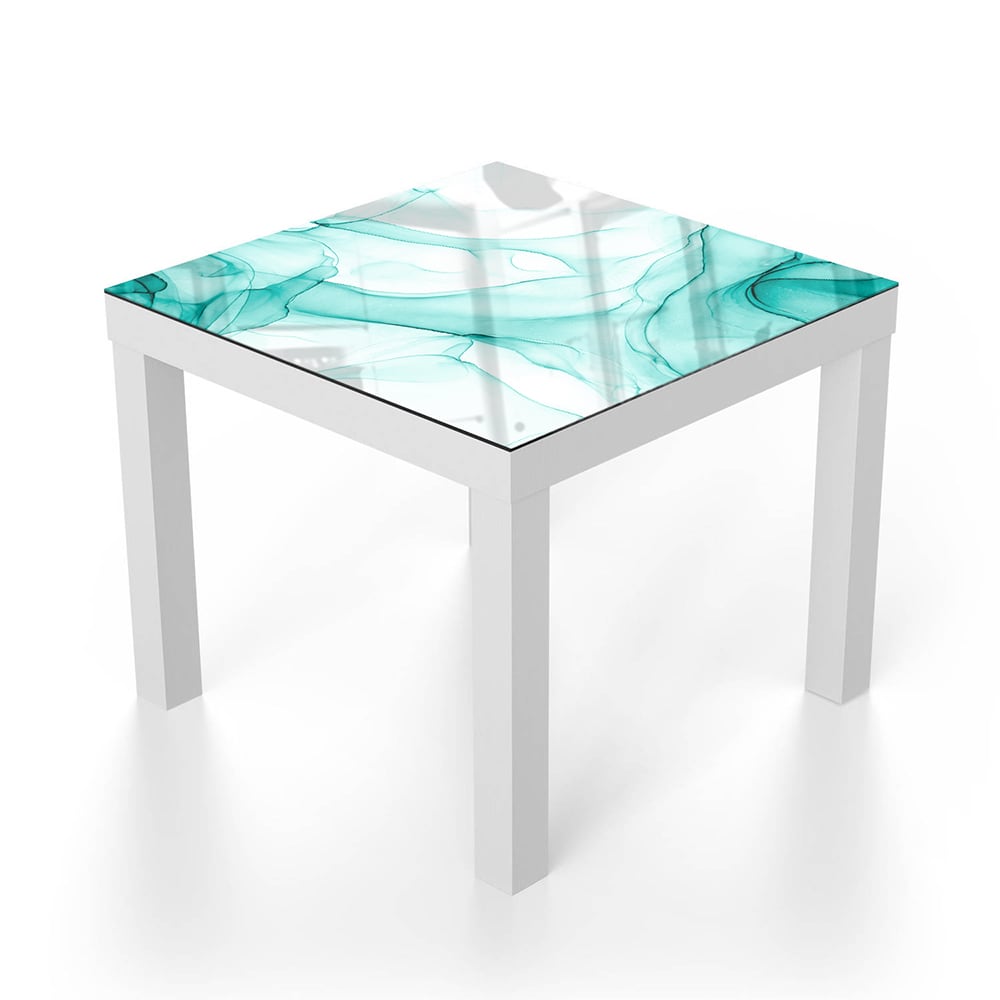 Salontafel 55x55 - Gehard Glas - Aqua Marmer