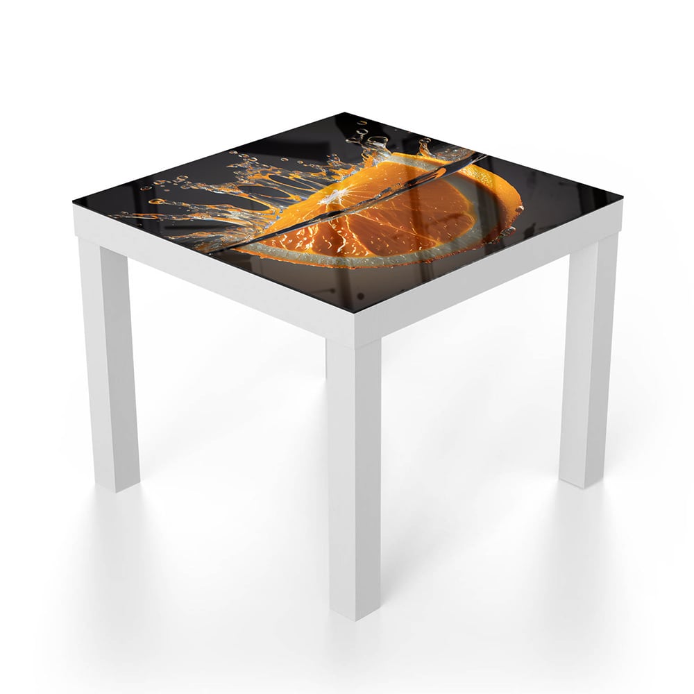 Salontafel 55x55 - Gehard Glas - Sinaasappel Splash