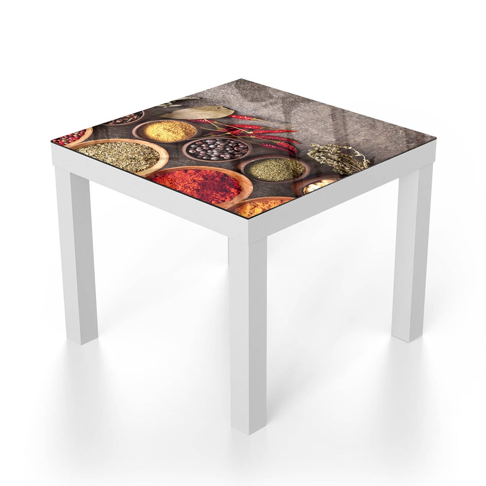 Salontafel 55x55 - Gehard Glas - Specerijen op Steen