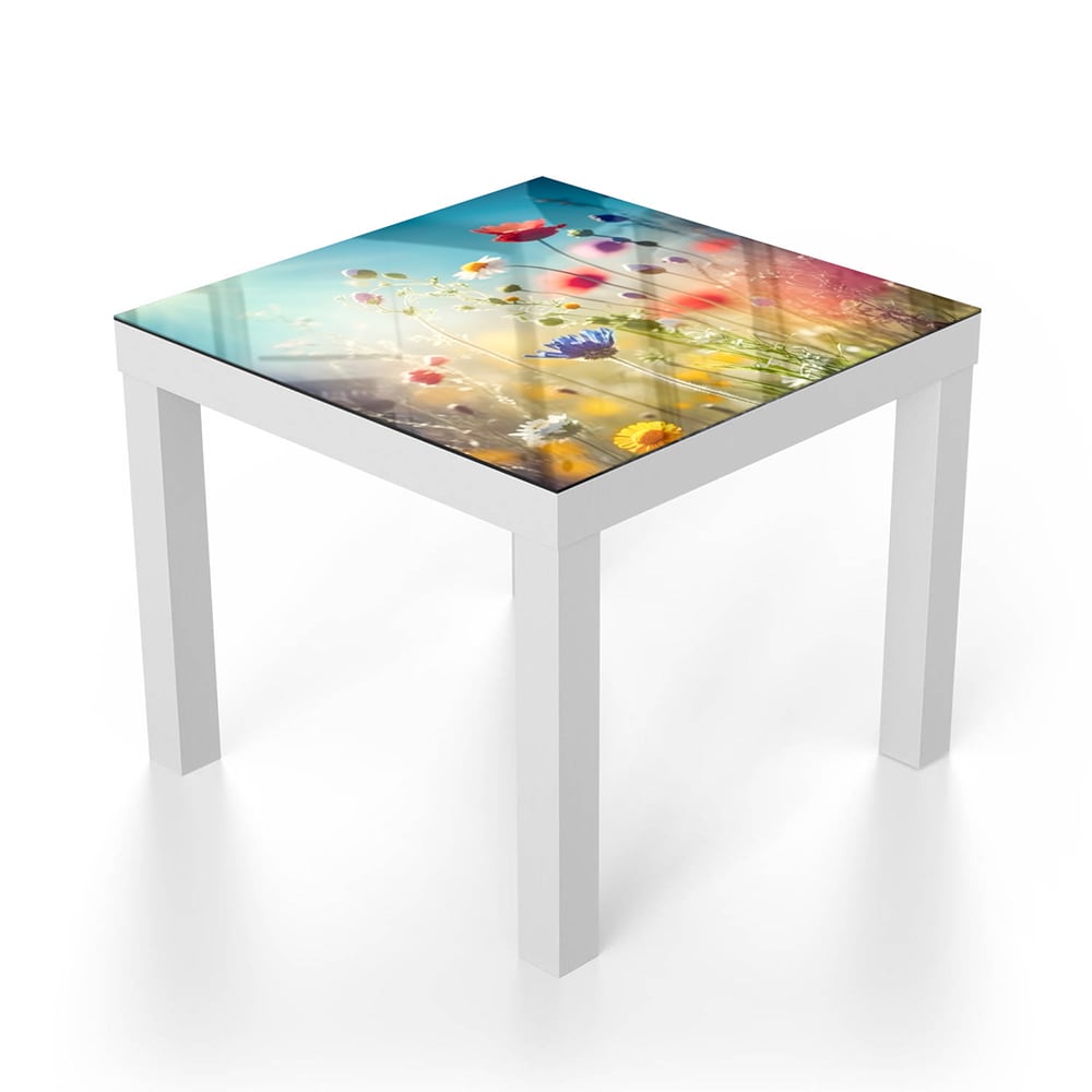 Salontafel 55x55 - Gehard Glas - Kleurrijke Wildbloemenweide